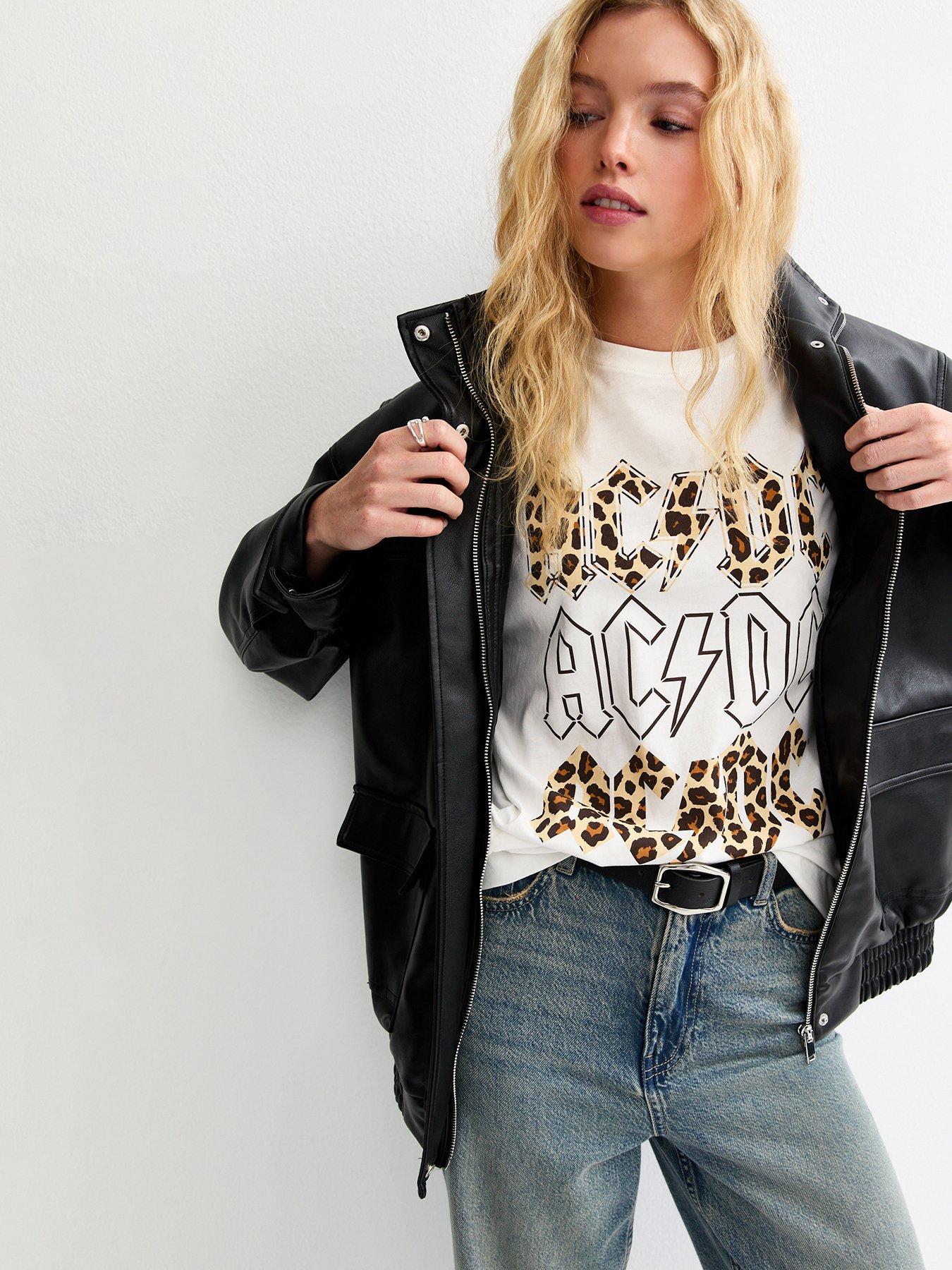  image of new-look-acdc-leopard-print-oversized-t-shirt-white
