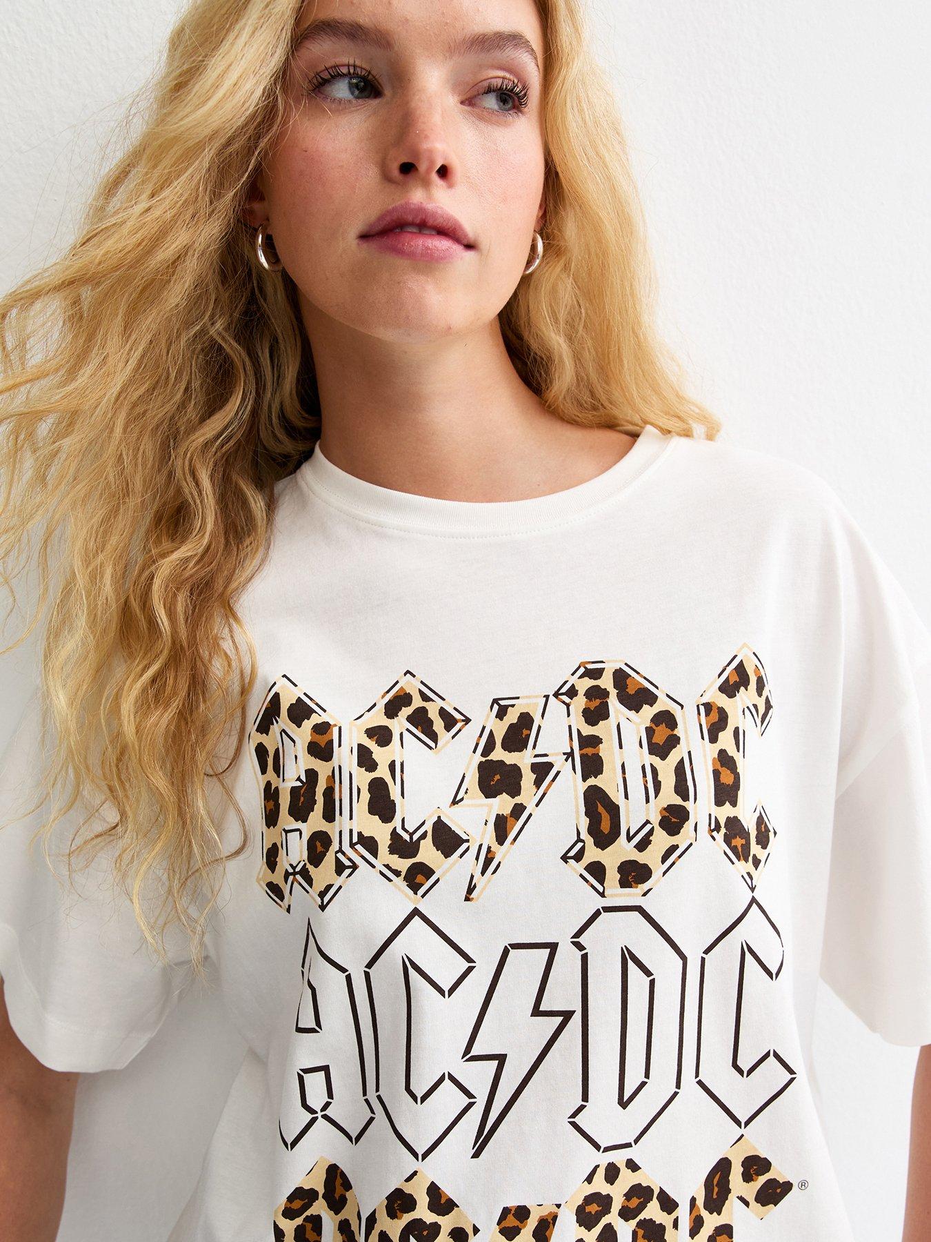 image of new-look-acdc-leopard-print-oversized-t-shirt-white