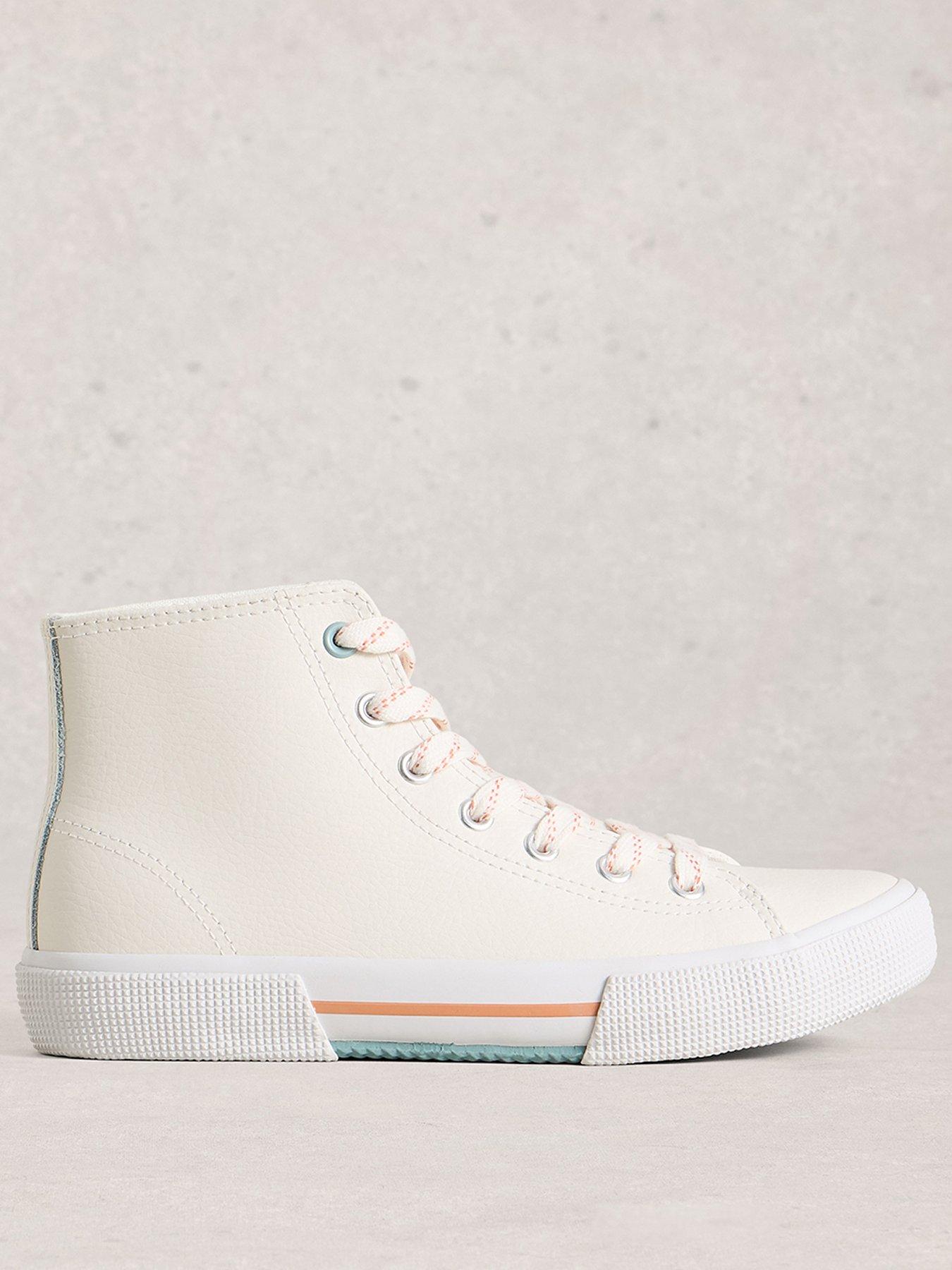 White Stuff Pippa Leather Hi-Top Trainer - White