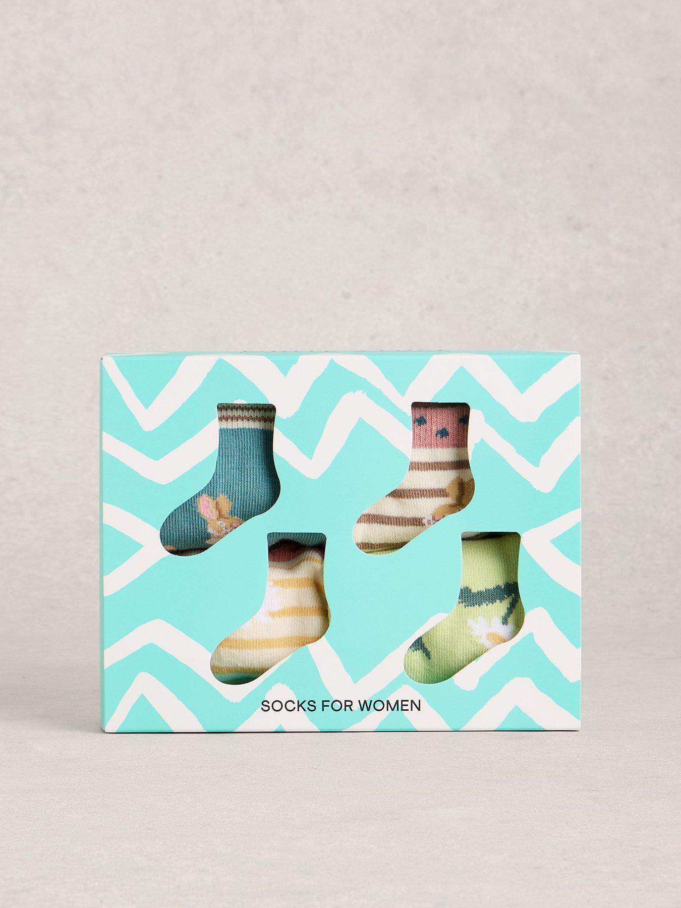 Image 3 of 4 of White Stuff 4 Pack Spring Time Ankle Sock - Orange