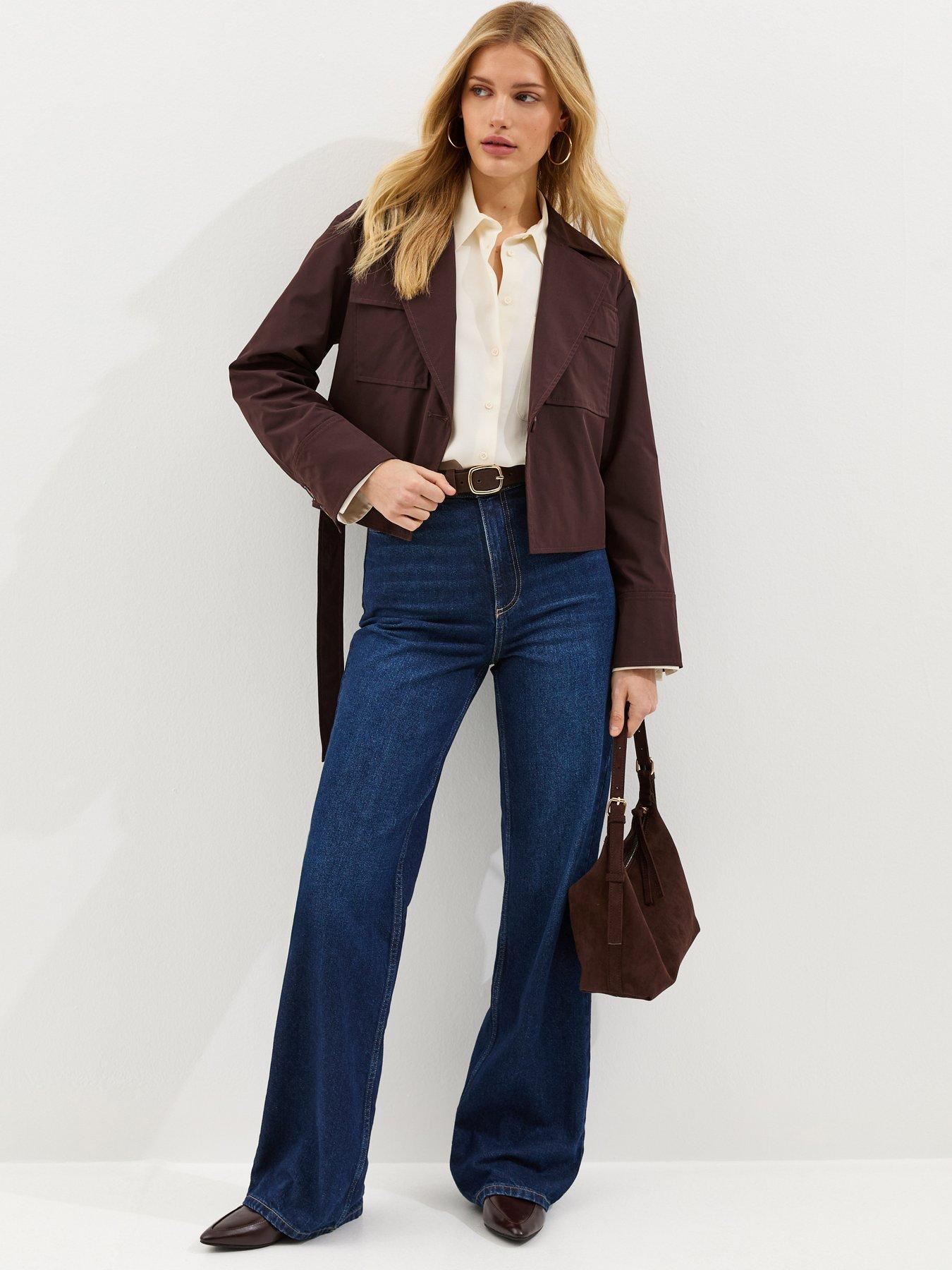 Image 3 of 5 of New Look Brown Double Pocket Belted Short Belted Mac