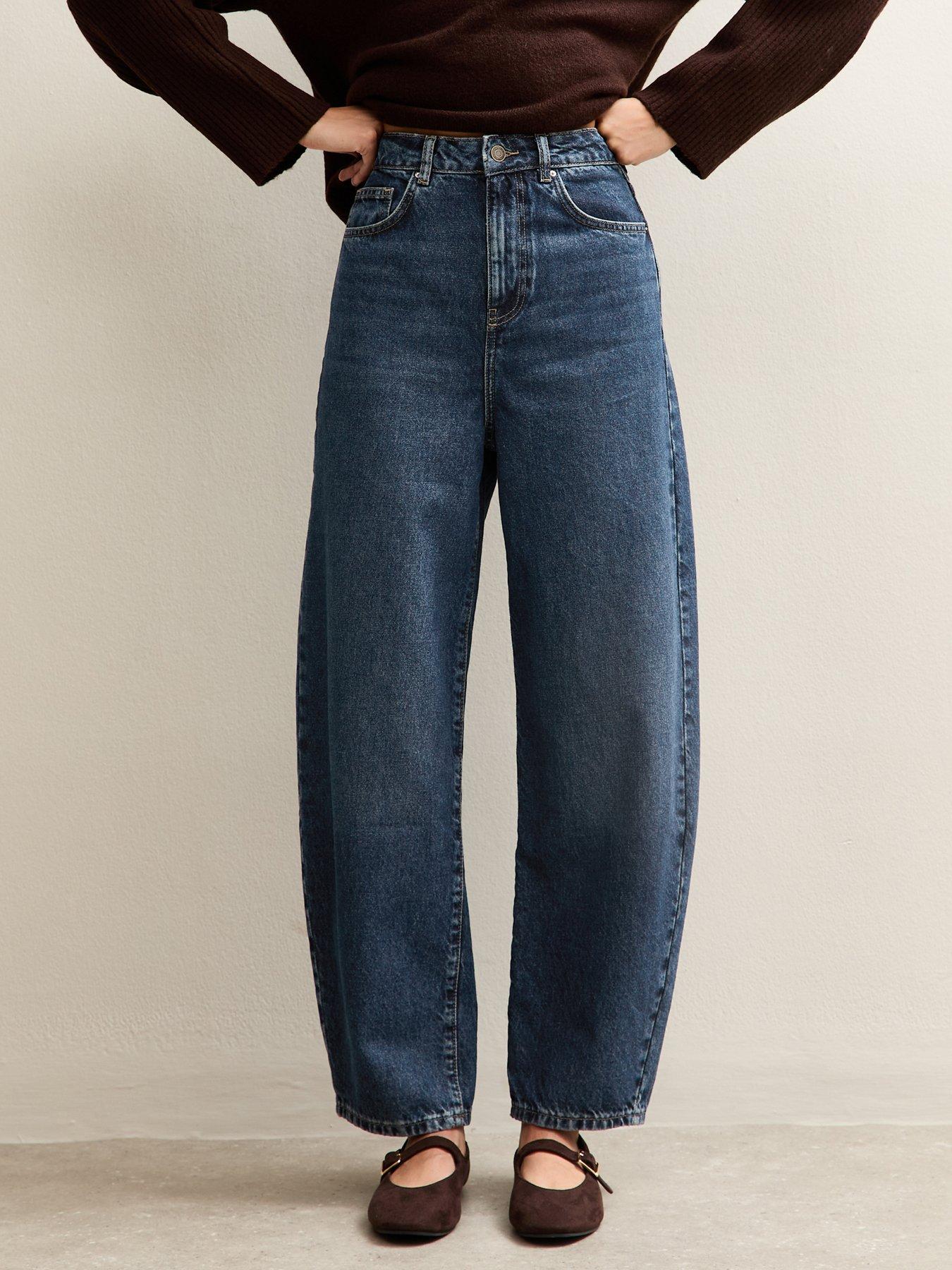 New Look Barrel Leg Jeans - Dark Blue