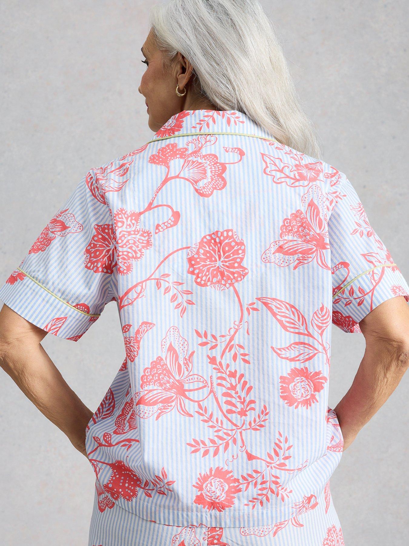  image of white-stuff-nina-lightweight-short-sleeve-pyjama-shirt-blue