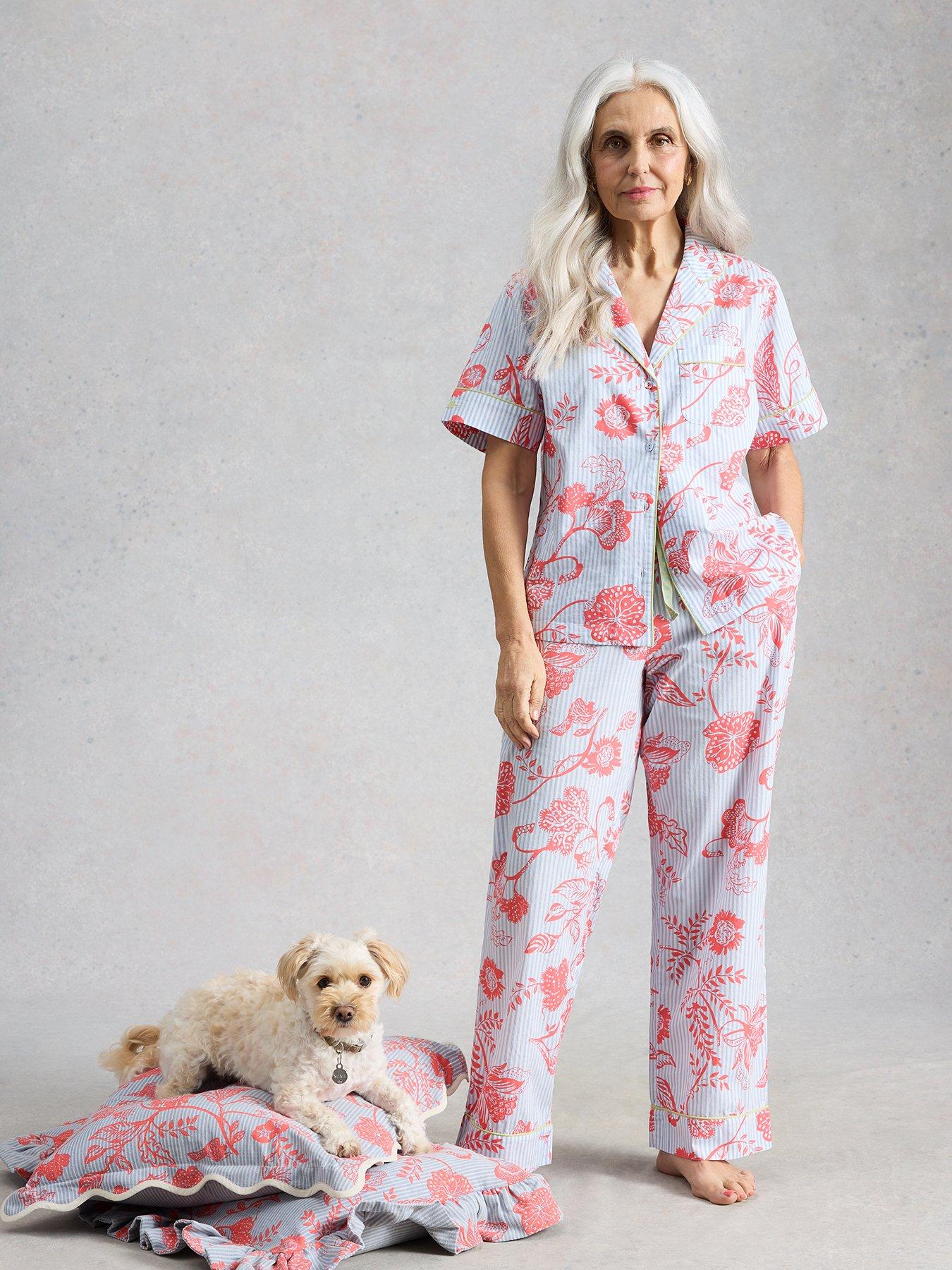  image of white-stuff-nina-lightweight-short-sleeve-pyjama-shirt-blue