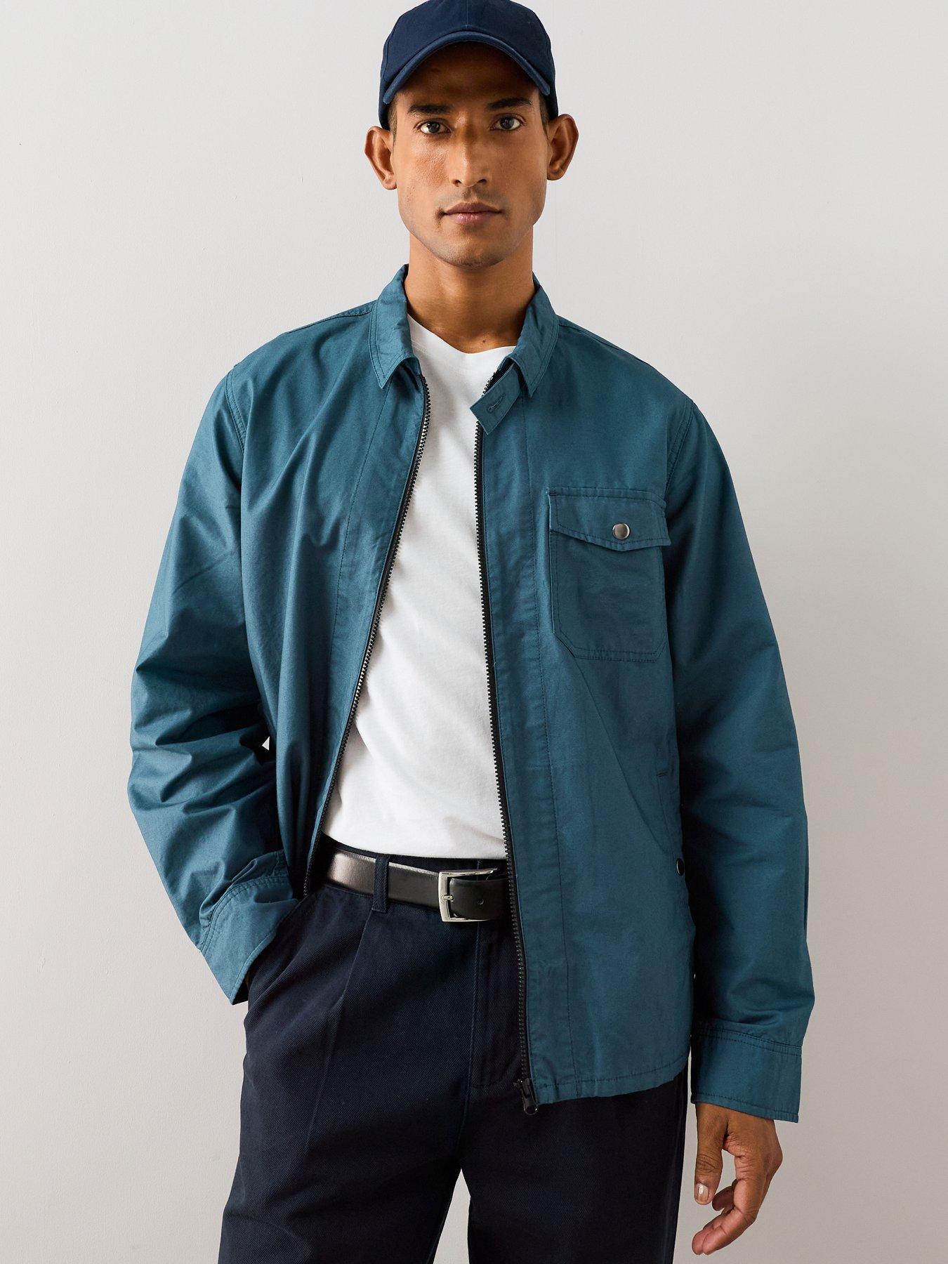 The Very Collection Long Sleeve Zip Through Shirt- Green