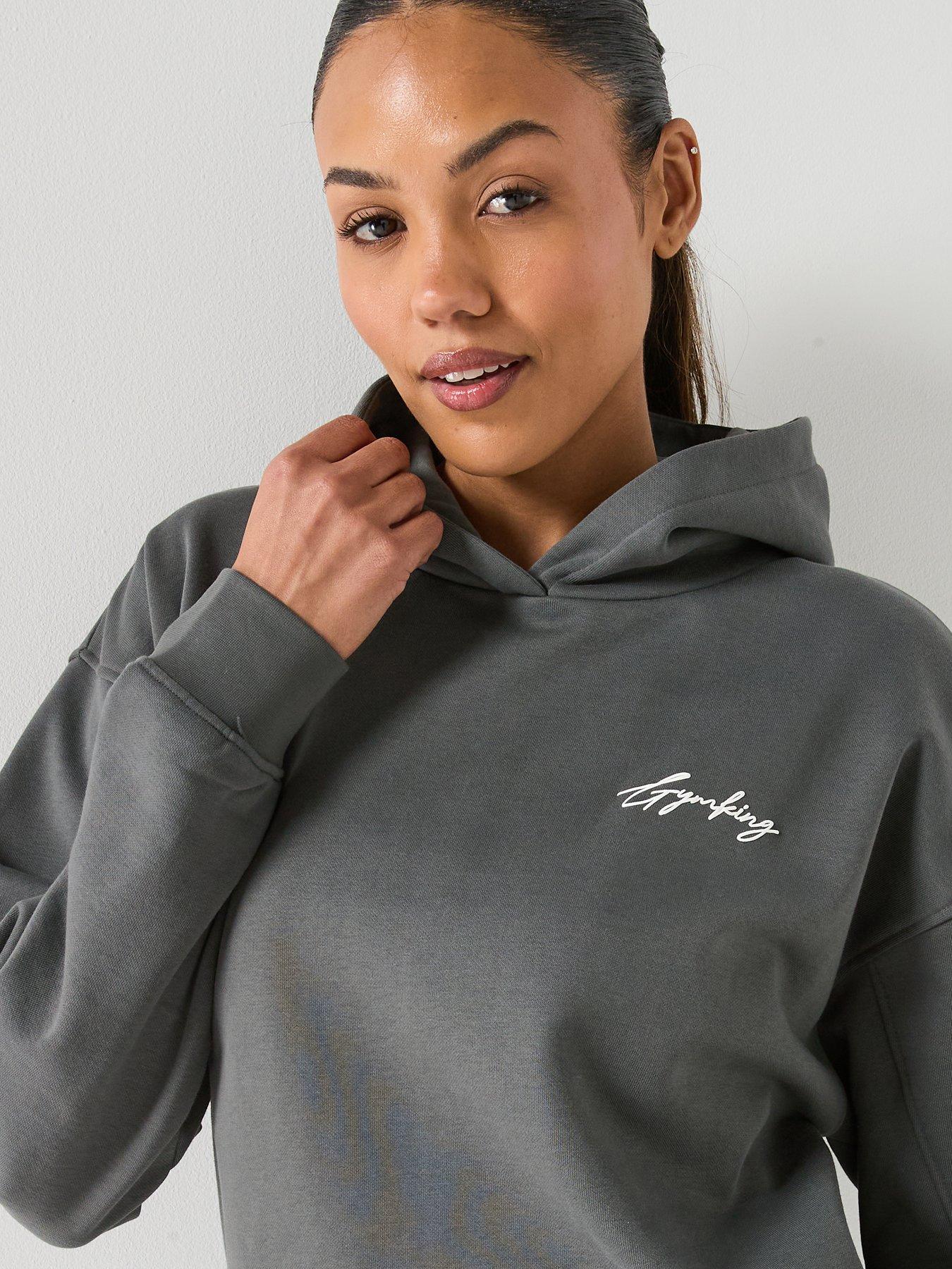 Image 5 of 6 of Gym King Womens Script Mindset 1/4 Zip Funnel - Green