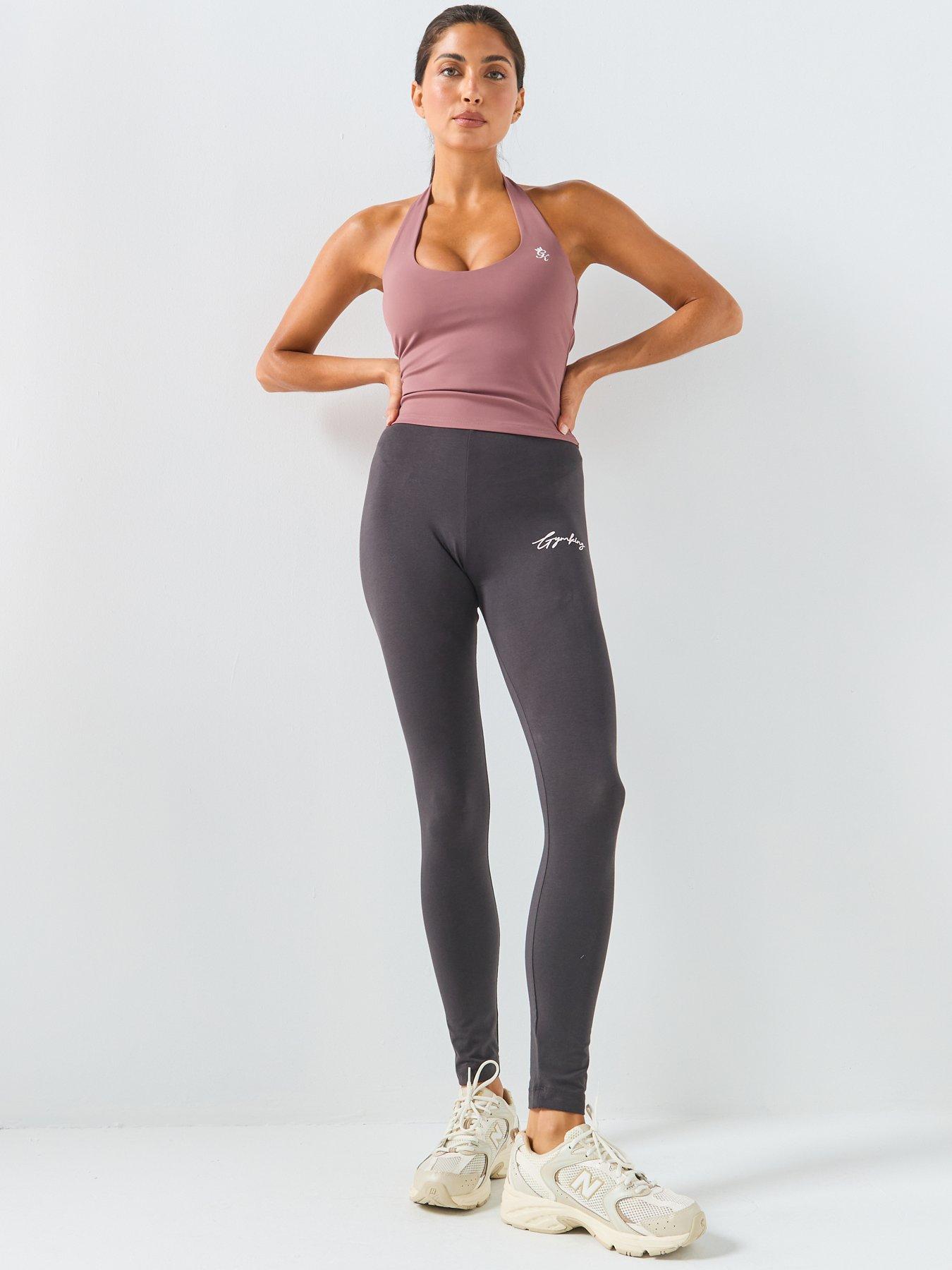  image of gym-king-womens-script-mindset-jersey-legging-grey