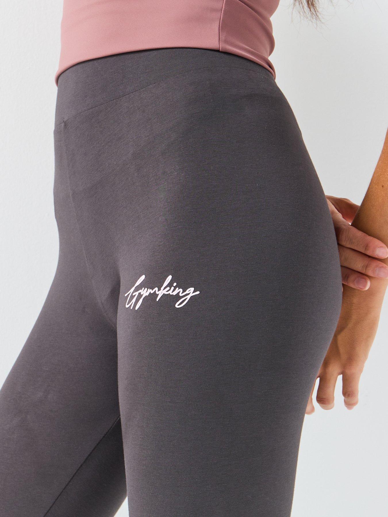  image of gym-king-womens-script-mindset-jersey-legging-grey
