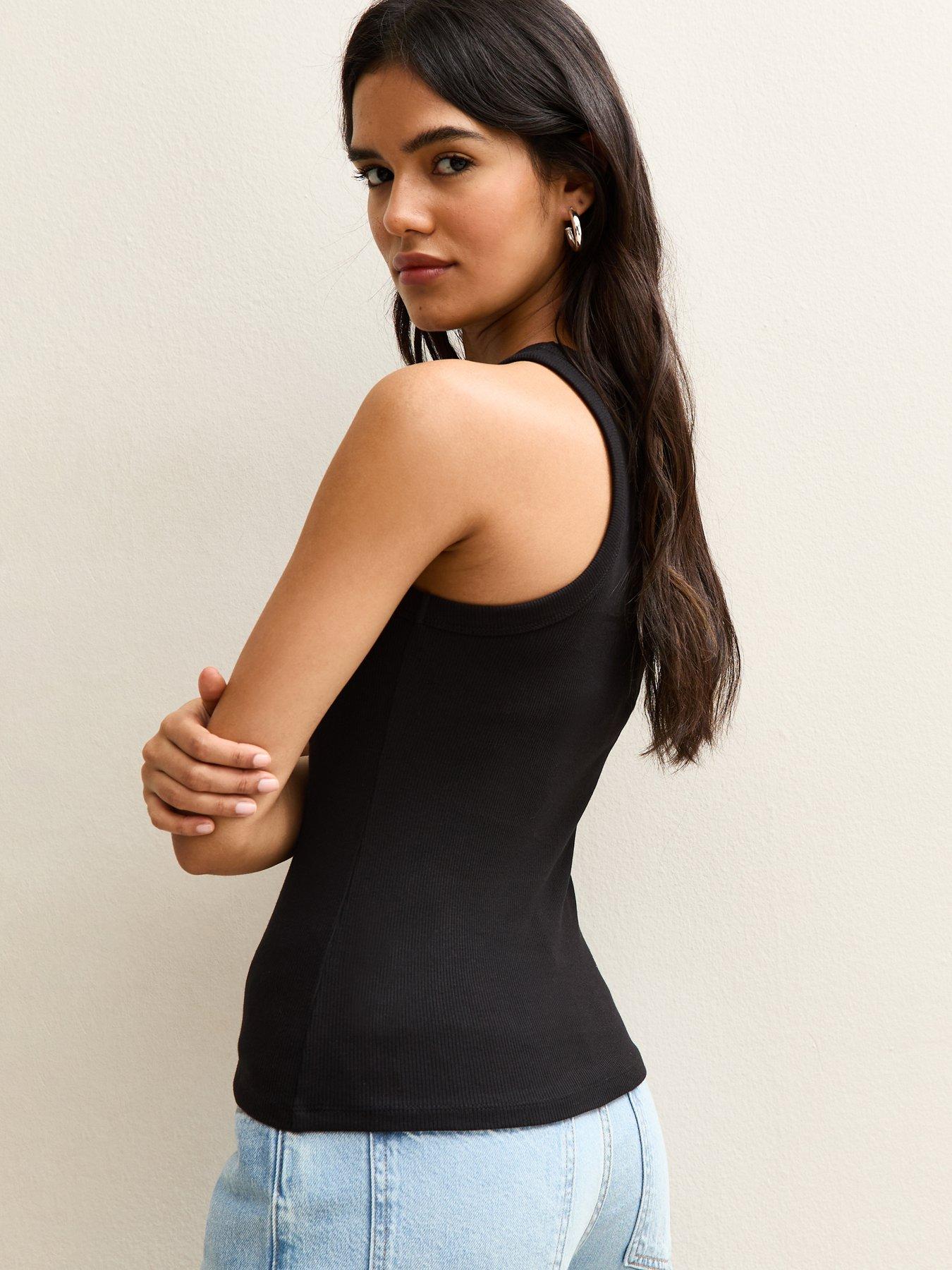 stillFront image of new-look-racer-back-vest-top-black