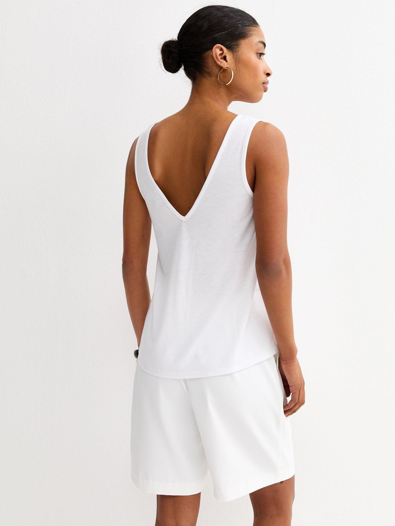  image of new-look-relaxed-v-neck-tank-top-white