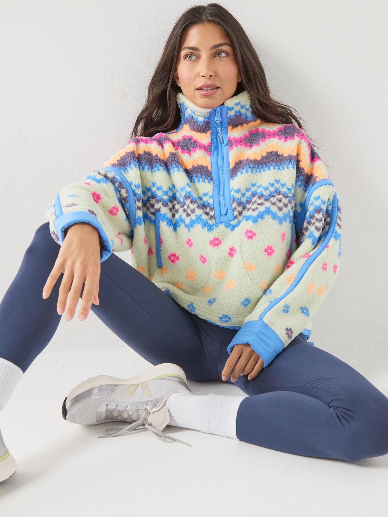 FP Movement Womens Training Printed Mountain High 1/2 Zip Fleece - Multi