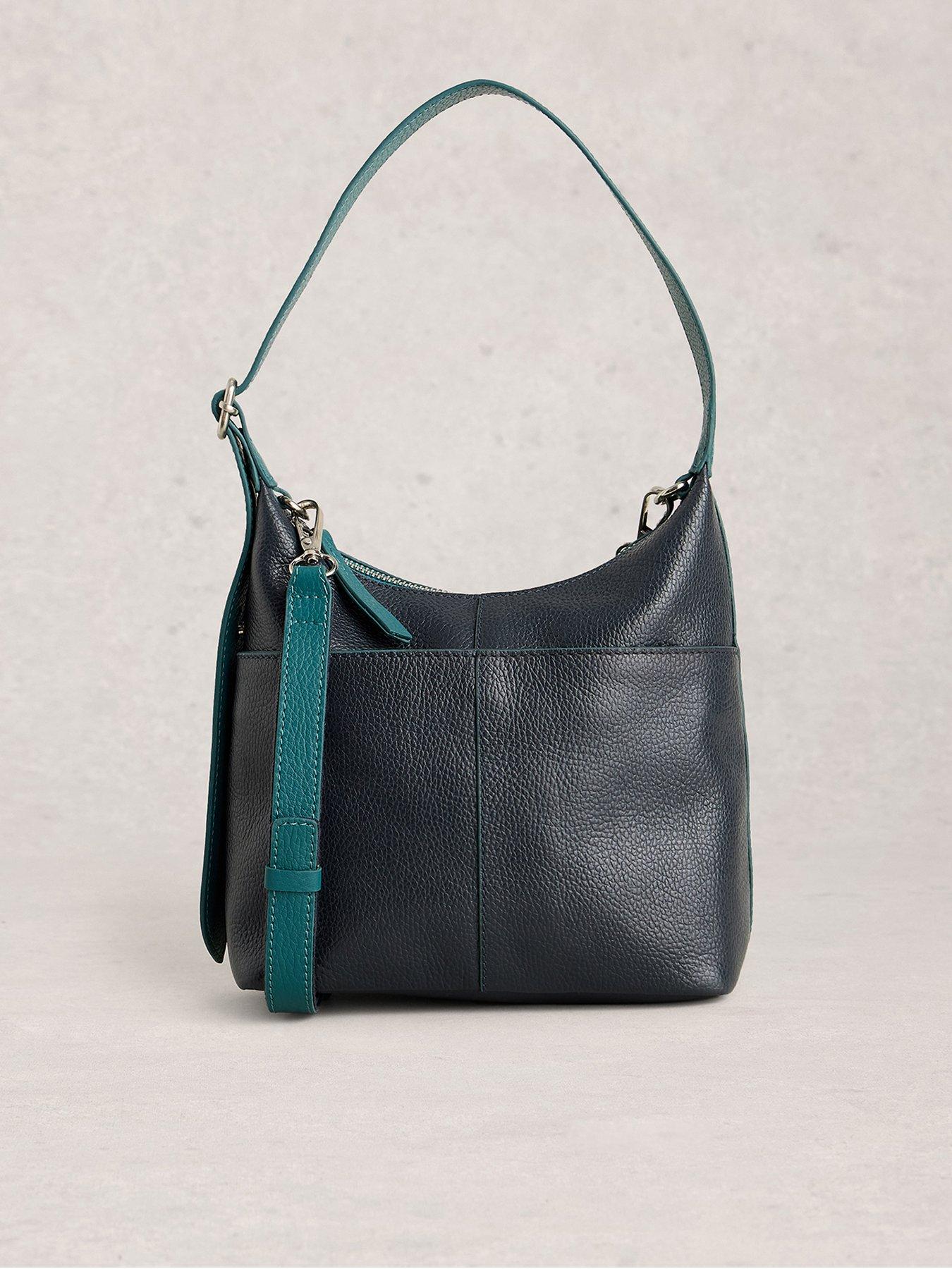 Image 1 of 4 of White Stuff Mini Sophia Leather Crossbody - Navy