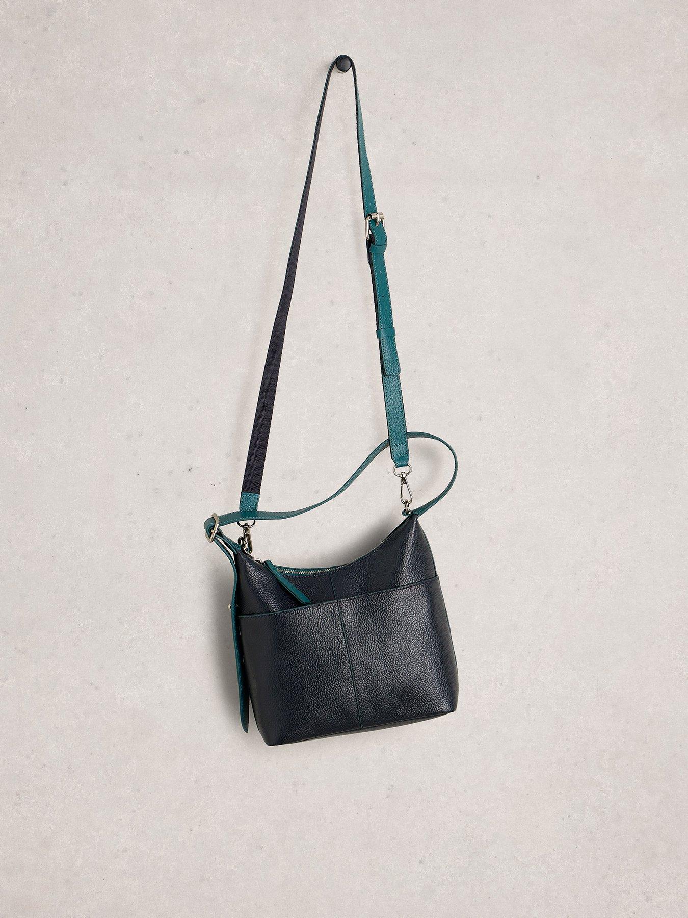 Image 3 of 4 of White Stuff Mini Sophia Leather Crossbody - Navy