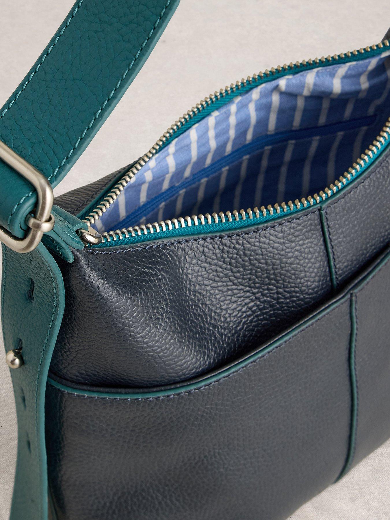 Image 4 of 4 of White Stuff Mini Sophia Leather Crossbody - Navy