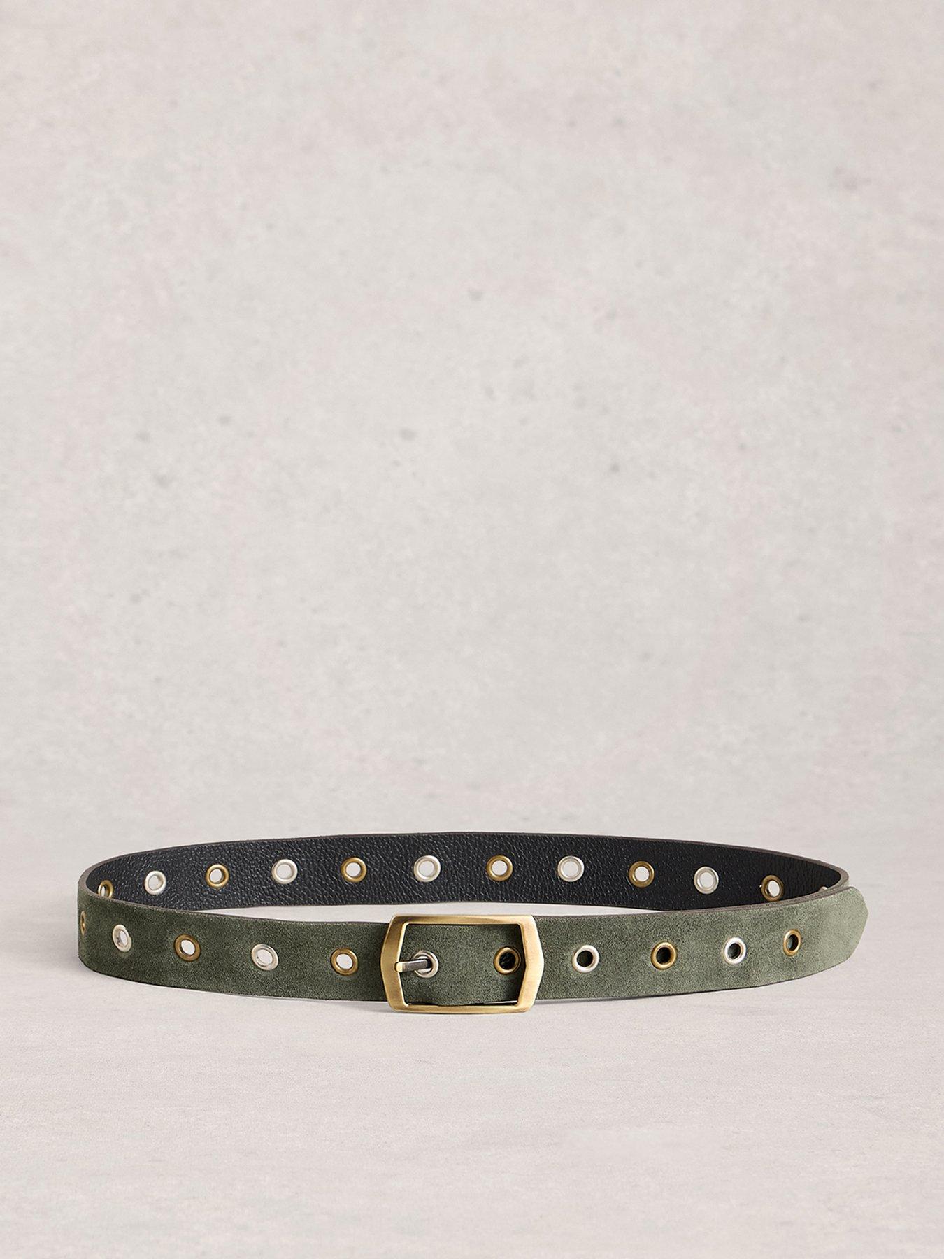 White Stuff Reversible Eyelet Belt - Black