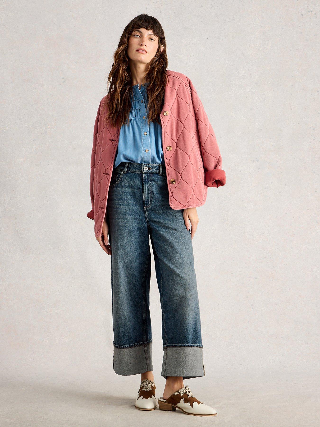  image of white-stuff-bailey-straight-turn-up-jeans-blue