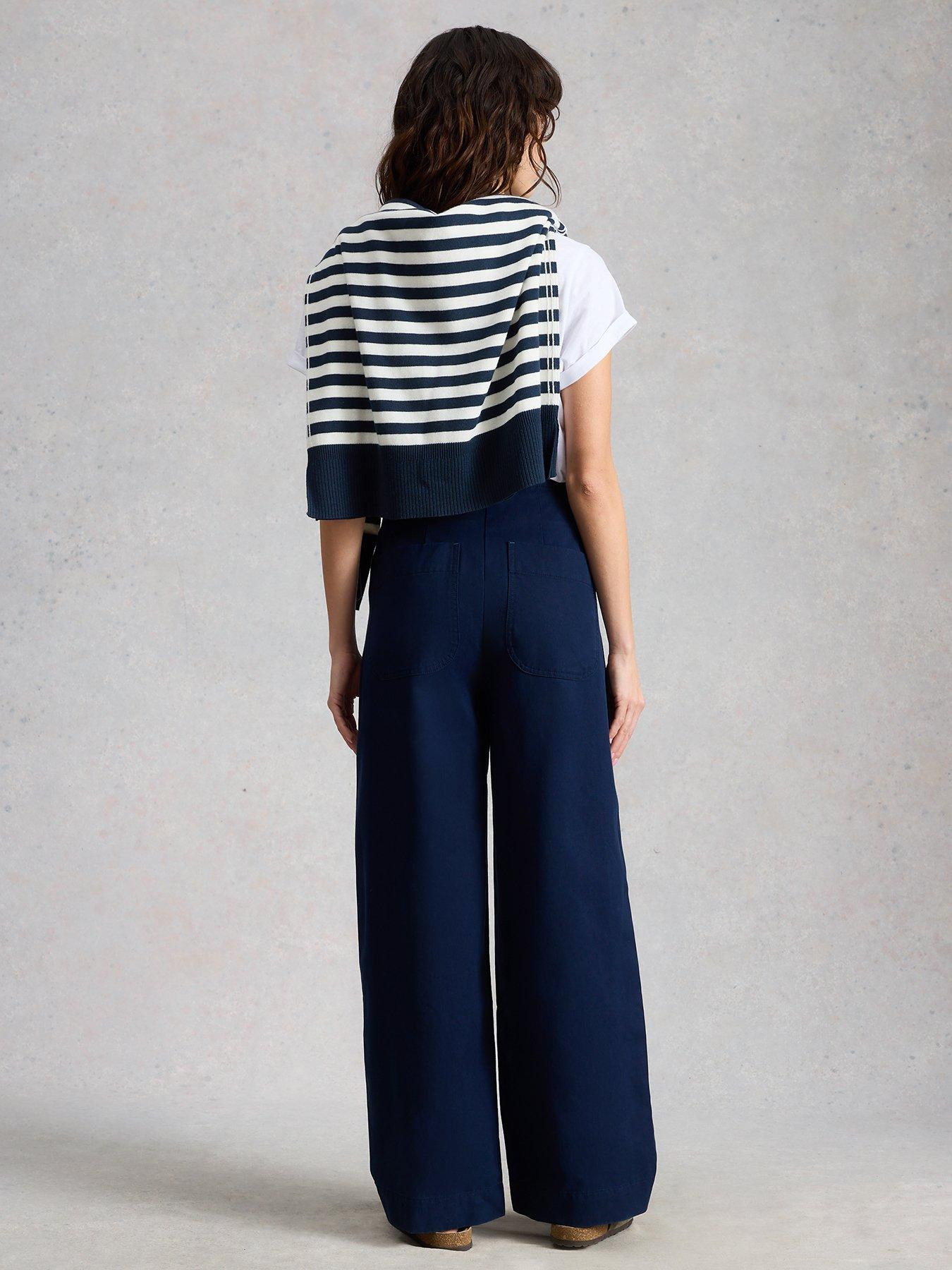 Image 2 of 6 of White Stuff Clara Wide Leg Trouser - Navy