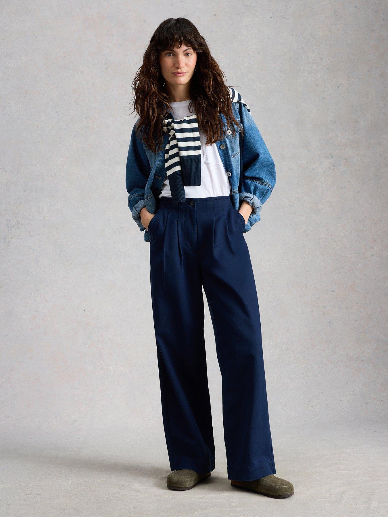Image 3 of 6 of White Stuff Clara Wide Leg Trouser - Navy