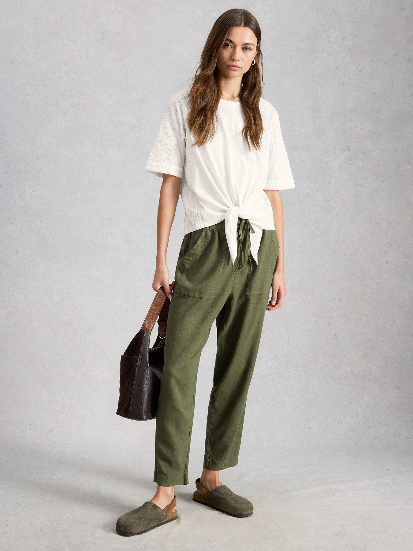 Image 3 of 6 of White Stuff Embroidered Tie Hem Top