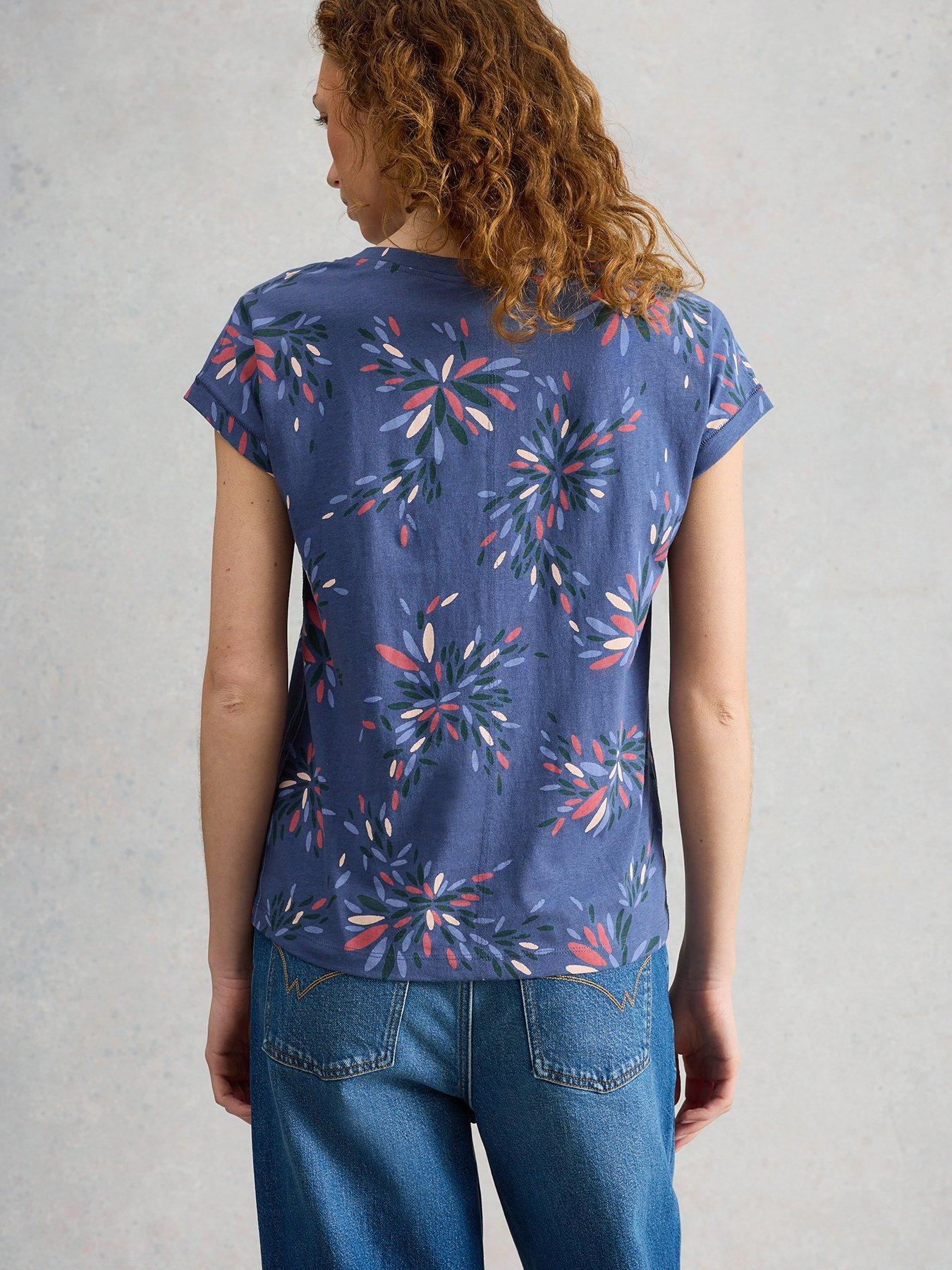 Image 2 of 6 of White Stuff Nelly Notch Neck Tee - Navy