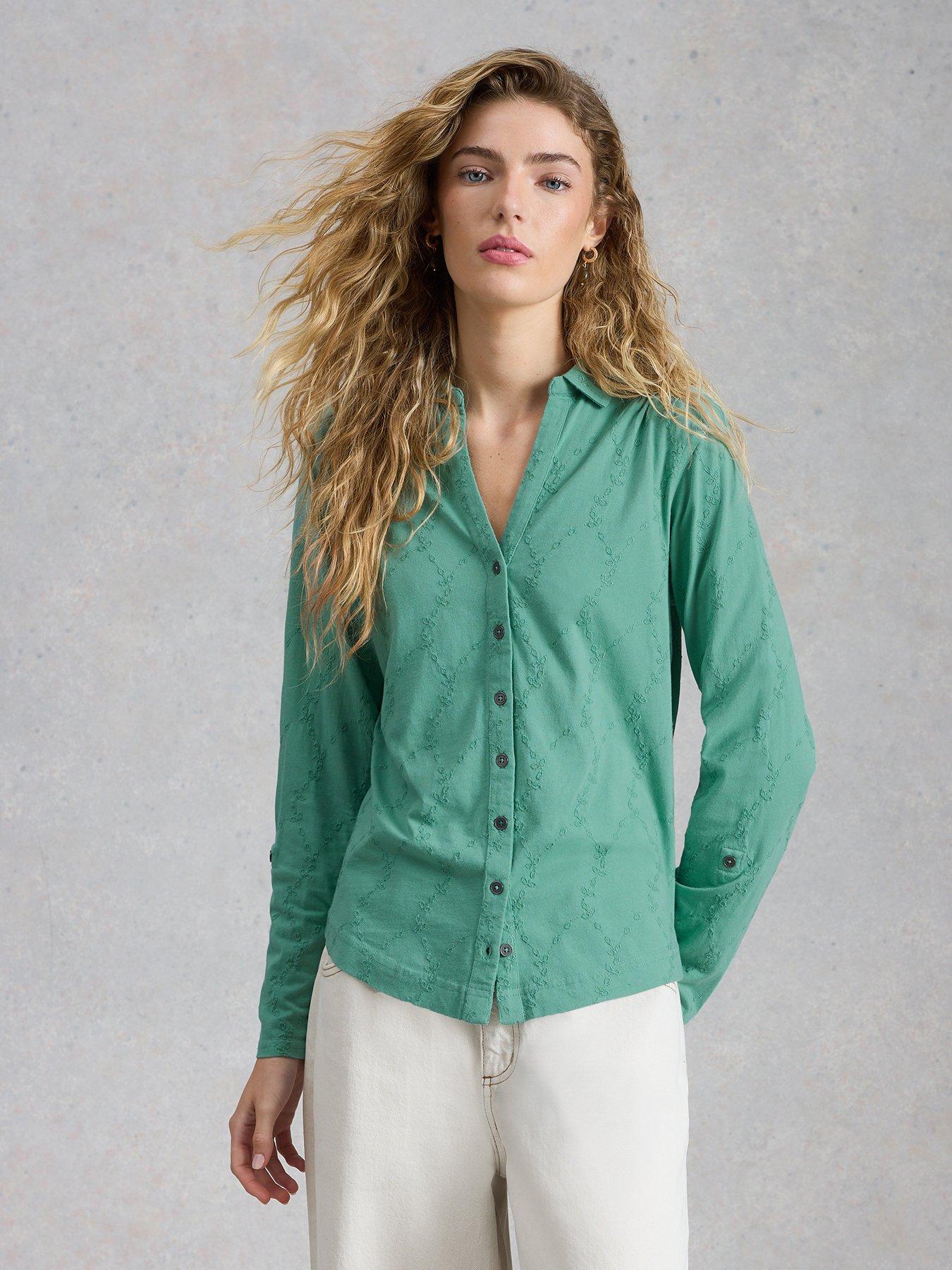 White Stuff Annie Broderie Jersey Shirt