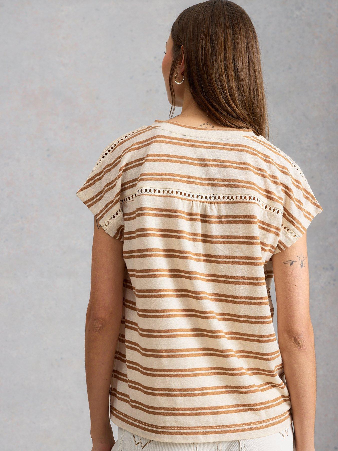 Image 2 of 6 of White Stuff Ella Lace Tee - Brown
