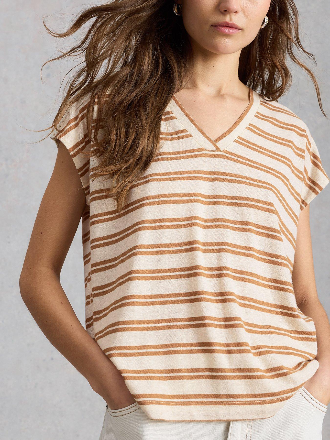 Image 4 of 6 of White Stuff Ella Lace Tee - Brown