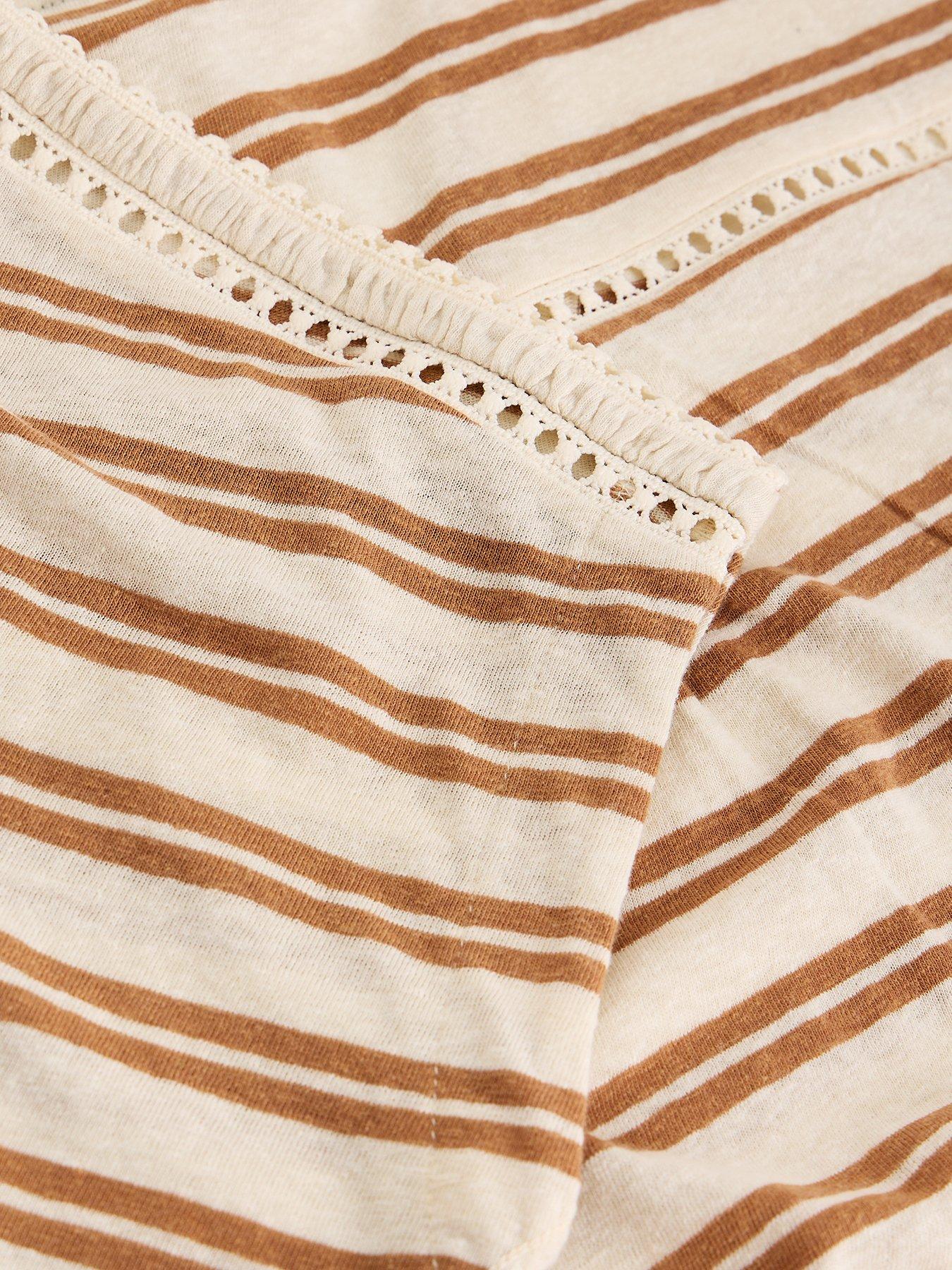 Image 6 of 6 of White Stuff Ella Lace Tee - Brown