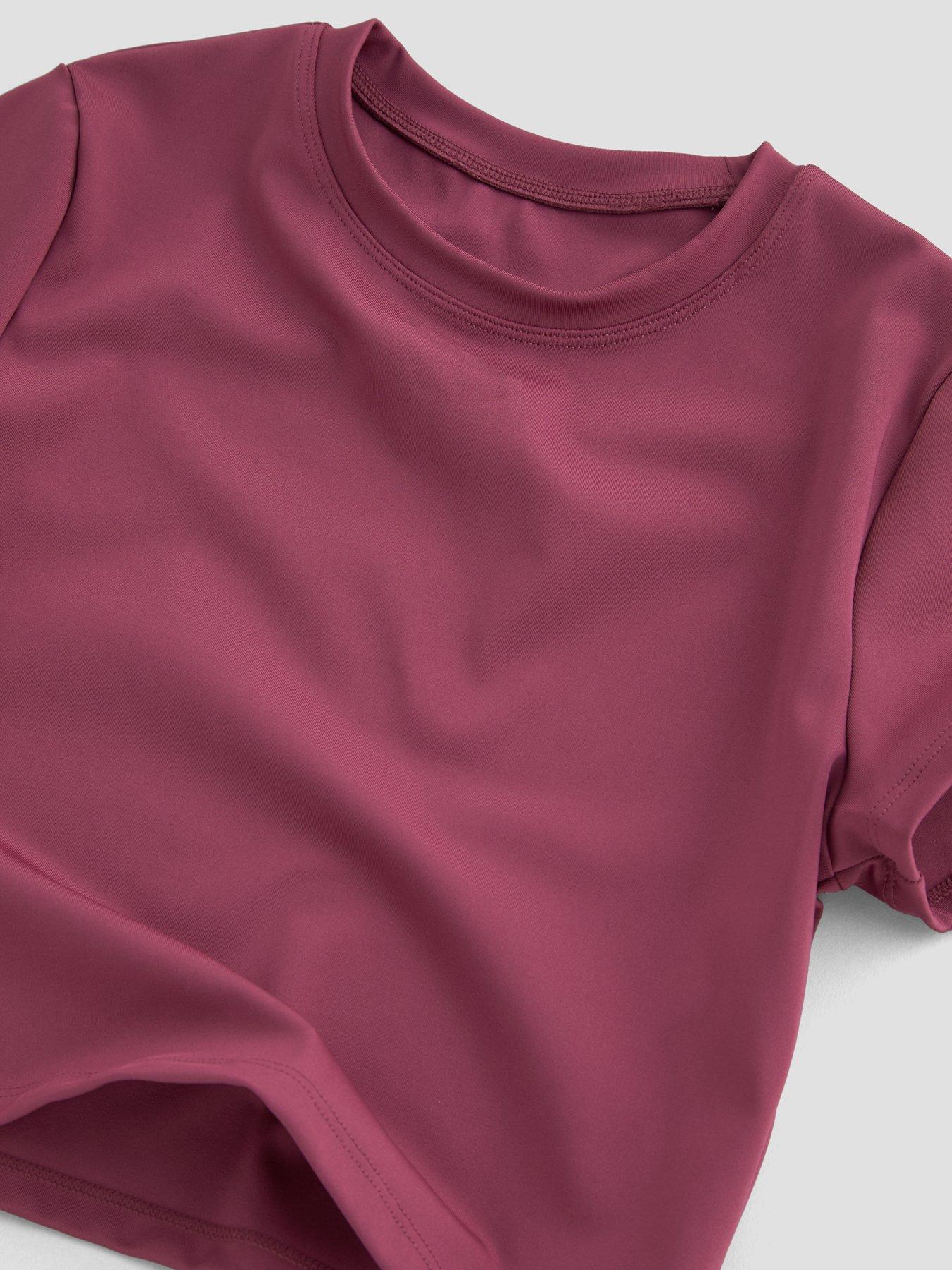 Image 3 of 5 of The Very Collection Girls Activewear Short Sleeve Top With Flare Leggings And Matching Headband Basic (3 - 16 years) - Pink