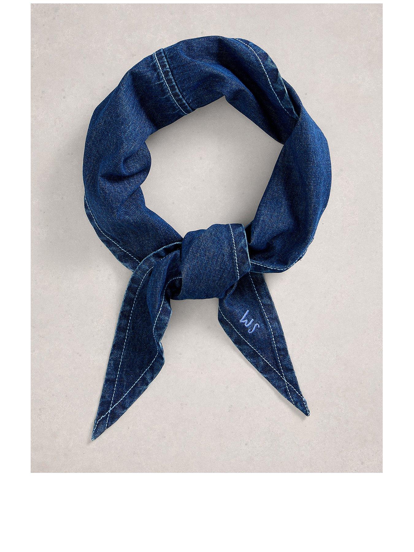 White Stuff Charlie Denim Triangle Scarf - Blue