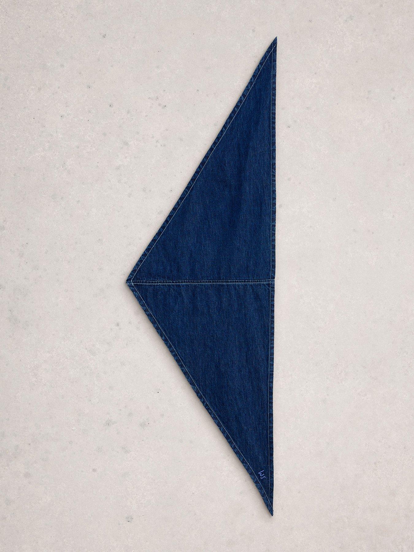  image of white-stuff-charlie-denim-triangle-scarf-blue