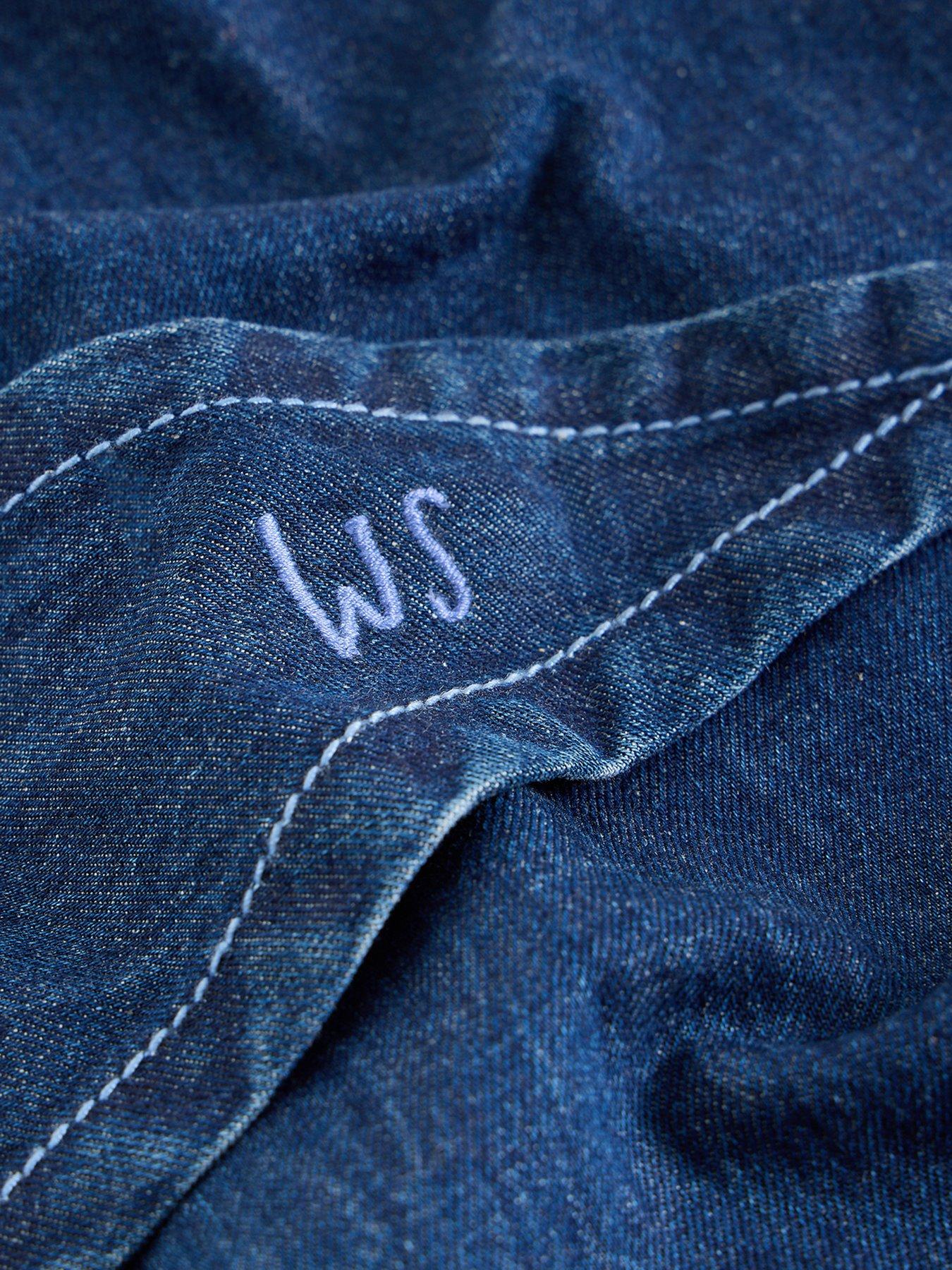  image of white-stuff-charlie-denim-triangle-scarf-blue