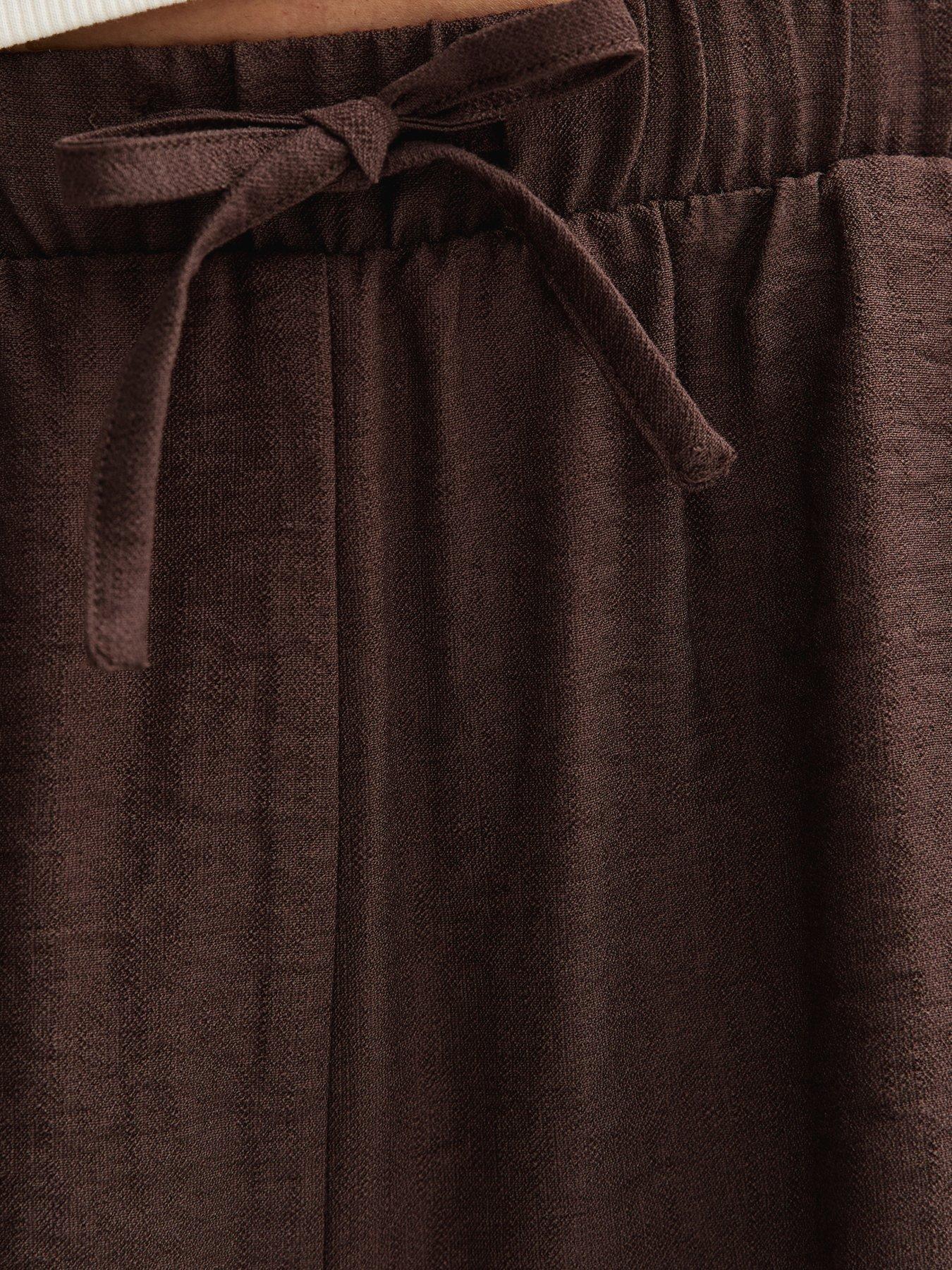 Image 5 of 5 of New Look Woven Drawstring Shorts - Dark Brown