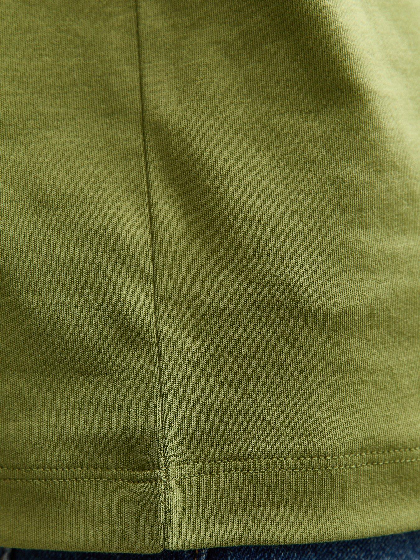 Image 5 of 5 of New Look Dark Khaki Premium Heavyweight Cotton T-Shirt - Green