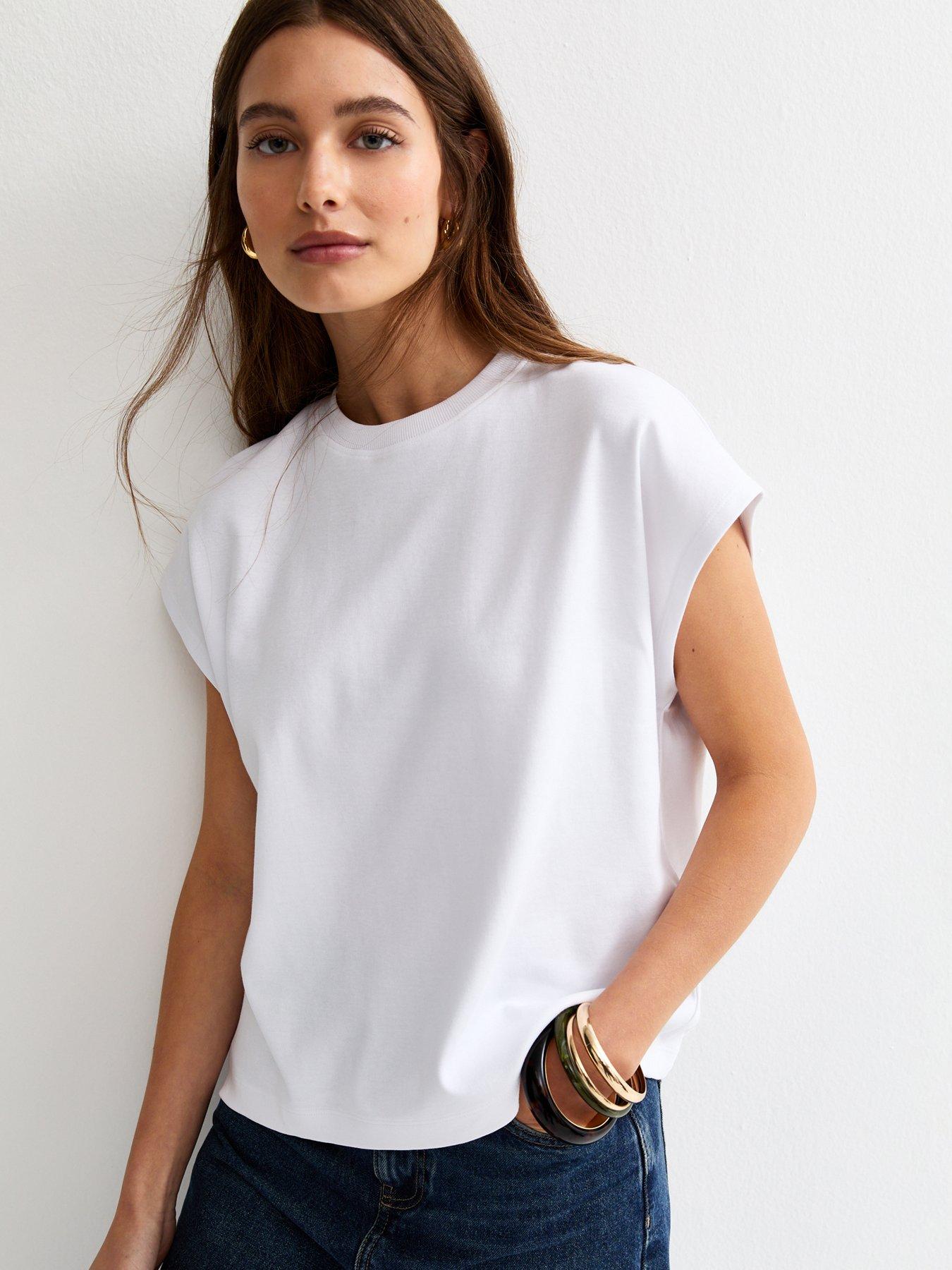 New Look Grown On Sleeve Premium Heavyweight Cotton T-Shirt - White