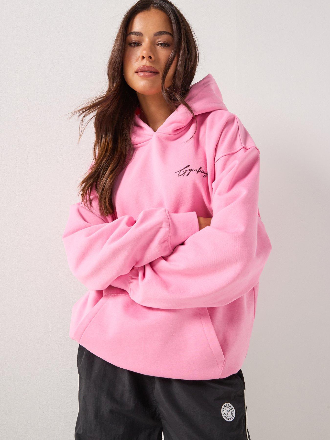 Image 2 of 6 of Gym King Womens Script Mindset Hoodie - Pink