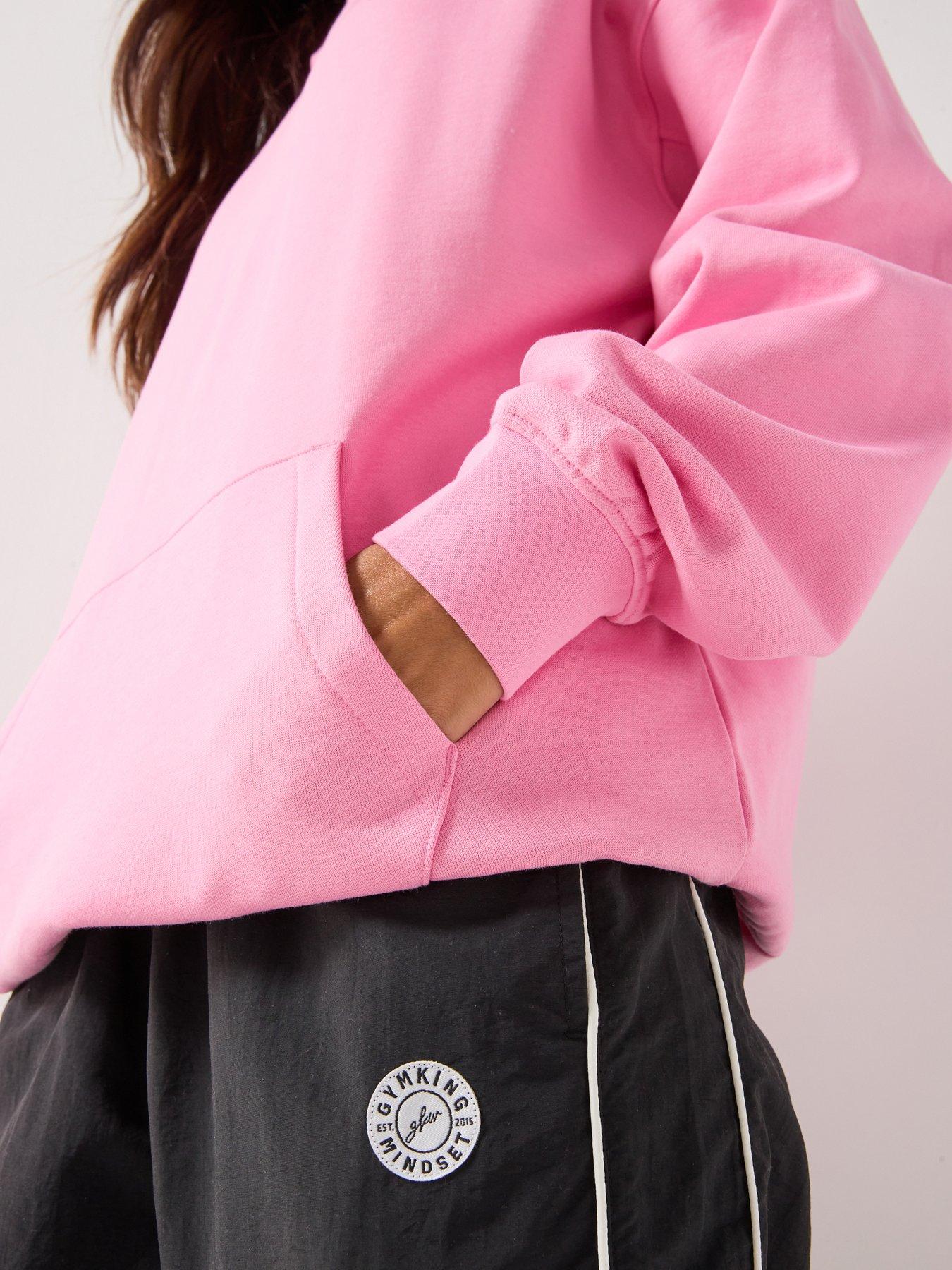 Image 4 of 6 of Gym King Womens Script Mindset Hoodie - Pink