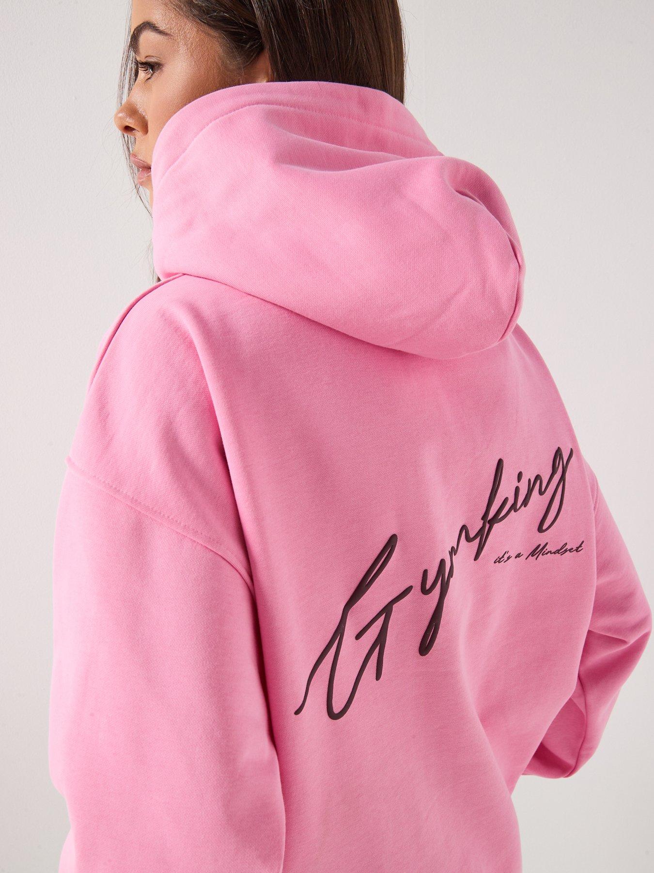 Image 5 of 6 of Gym King Womens Script Mindset Hoodie - Pink