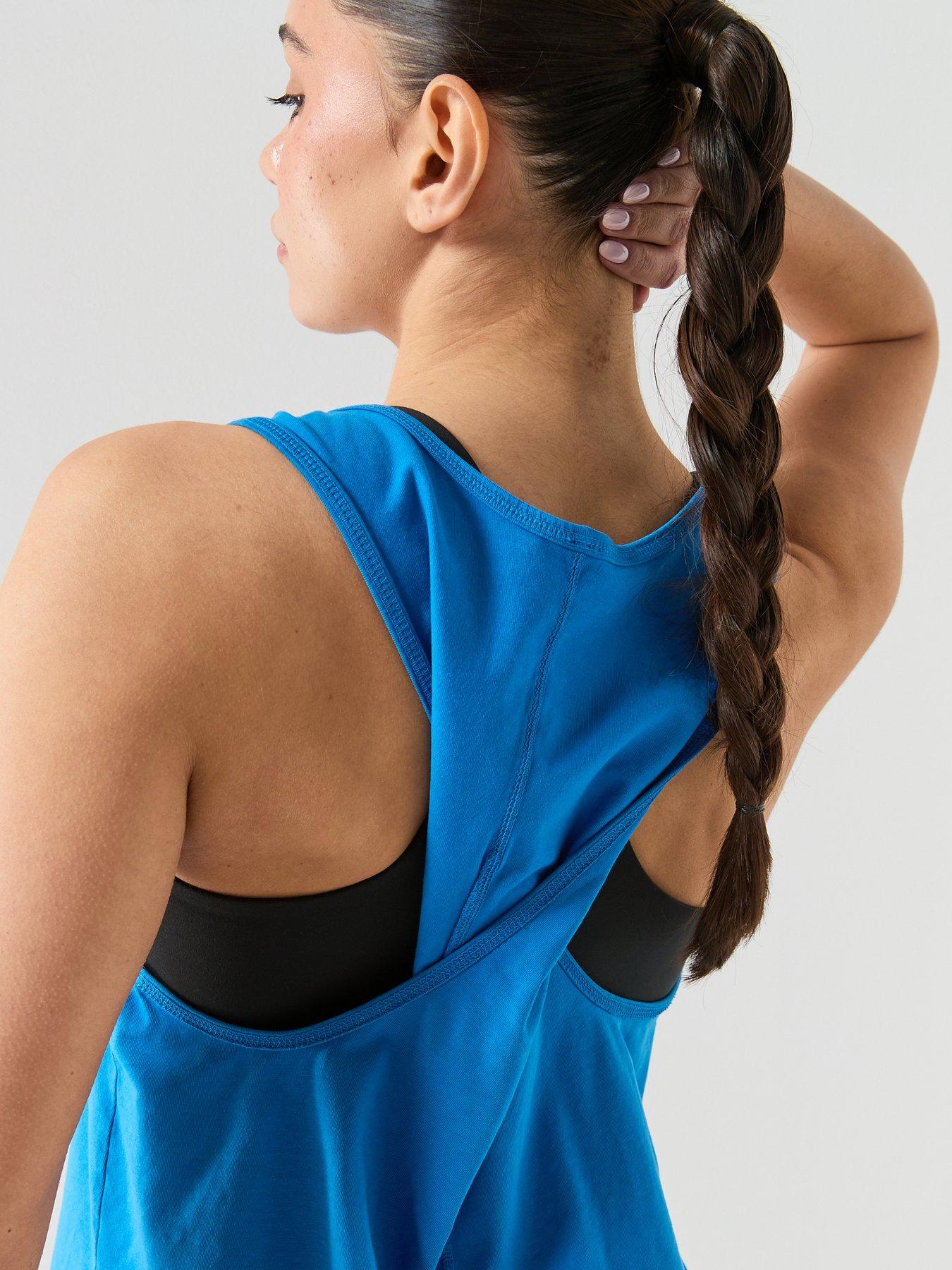 Image 4 of 6 of FP Movement Womens Training Hot Shot Twist Tank - Blue