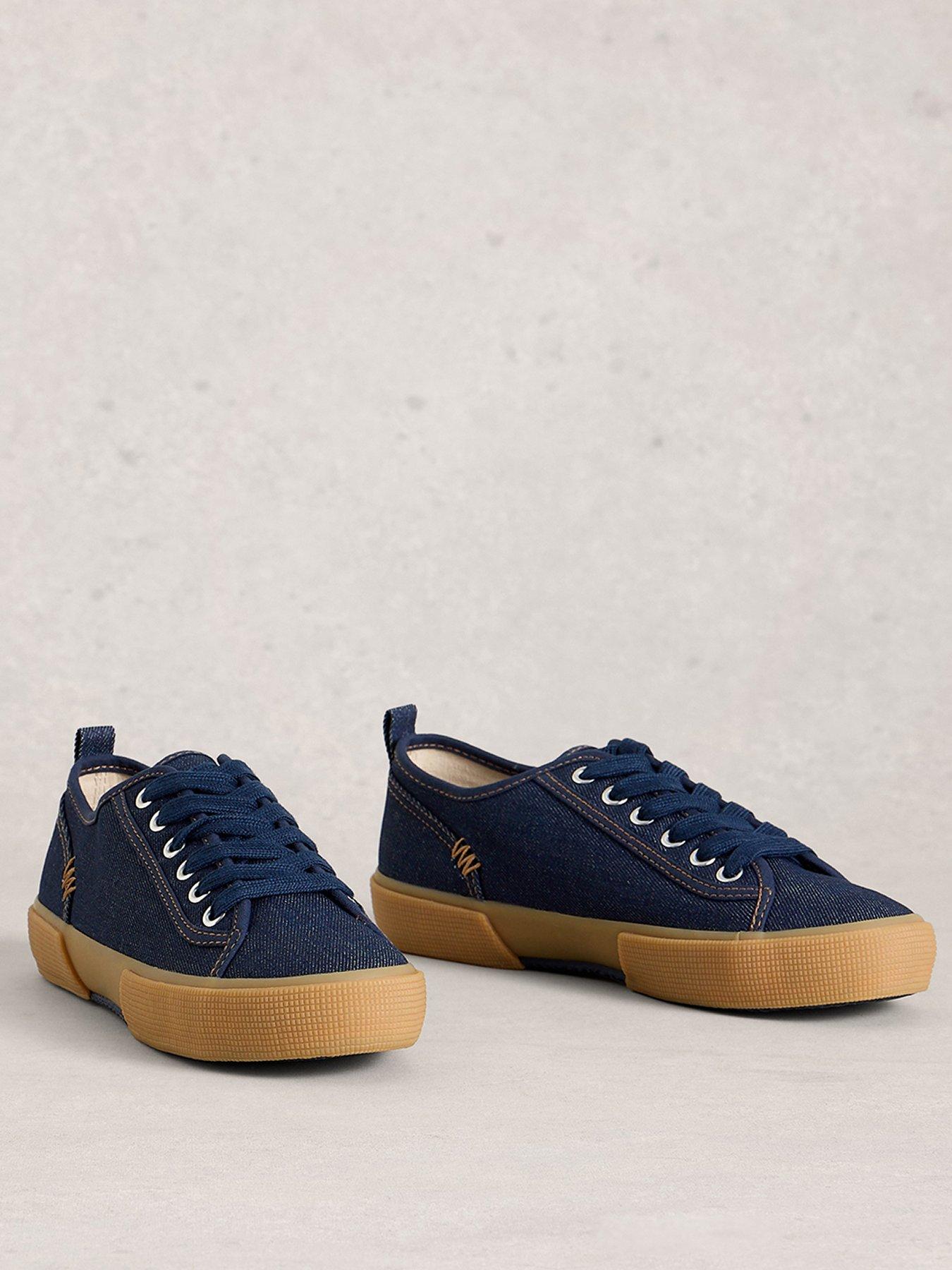 Image 2 of 4 of White Stuff Pippa Canvas Lace Up Trainer - Blue