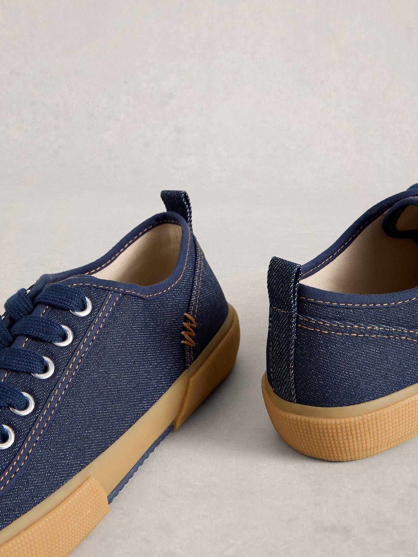Image 4 of 4 of White Stuff Pippa Canvas Lace Up Trainer - Blue