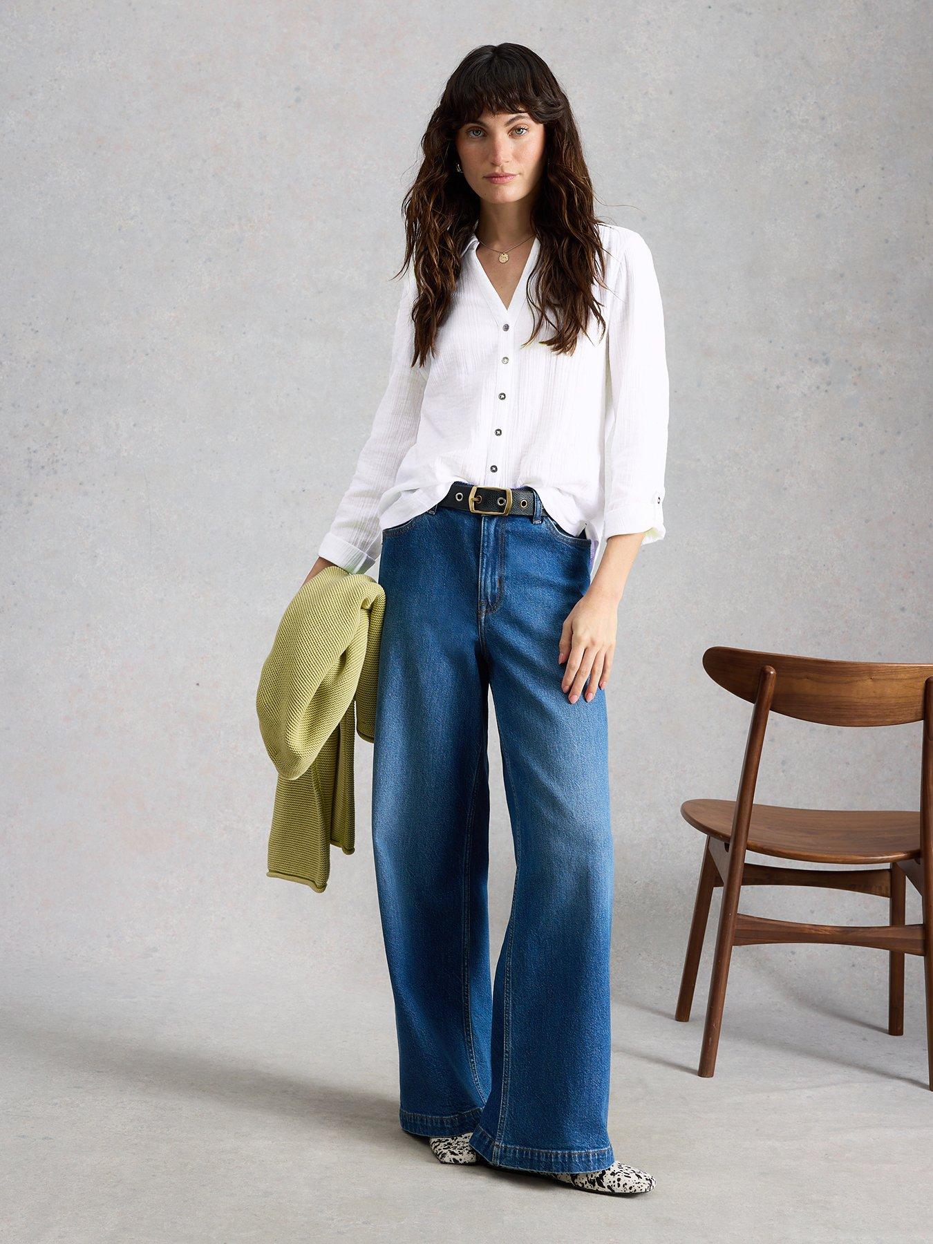  image of white-stuff-annie-double-cloth-shirt-white