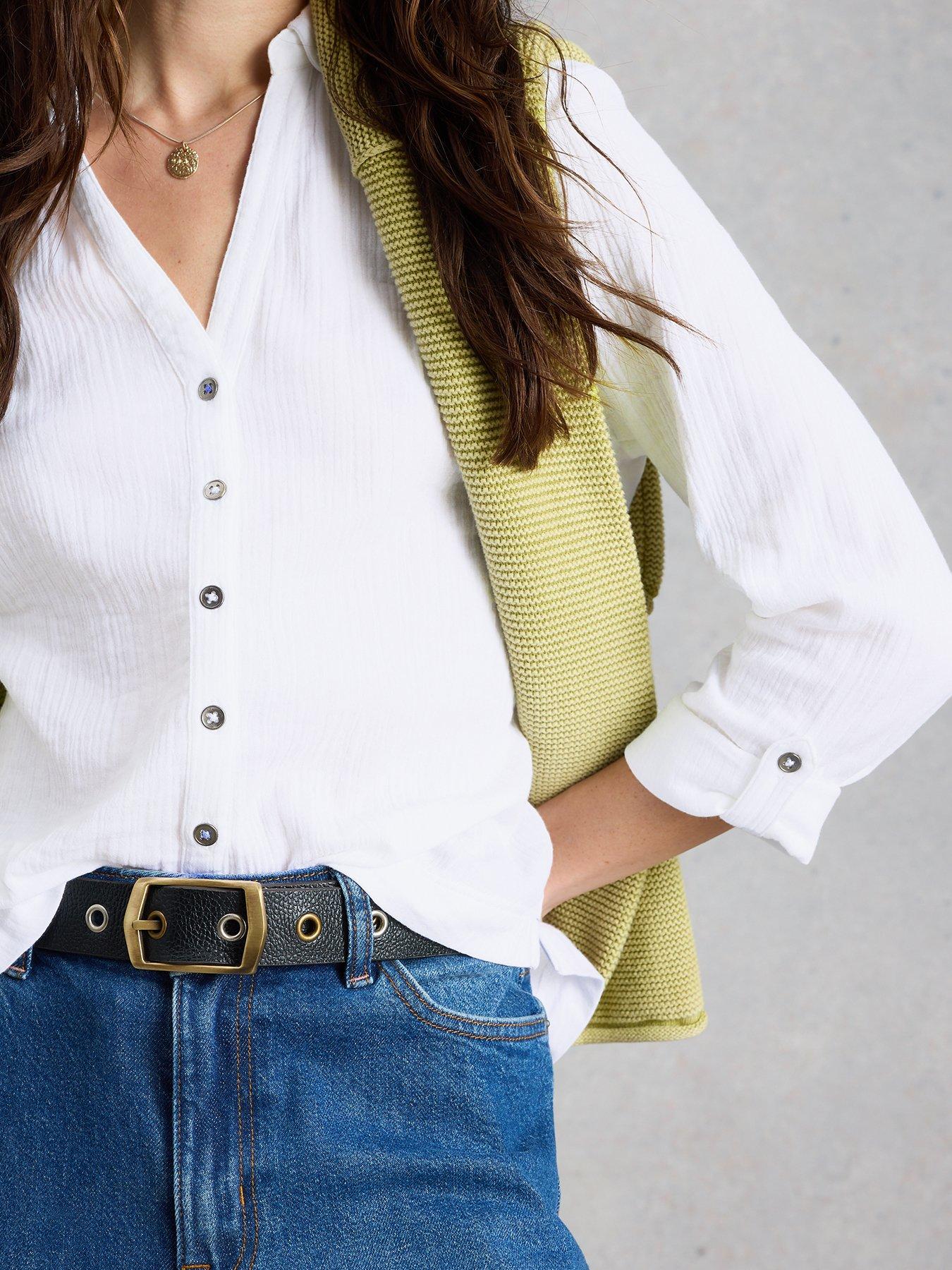  image of white-stuff-annie-double-cloth-shirt-white
