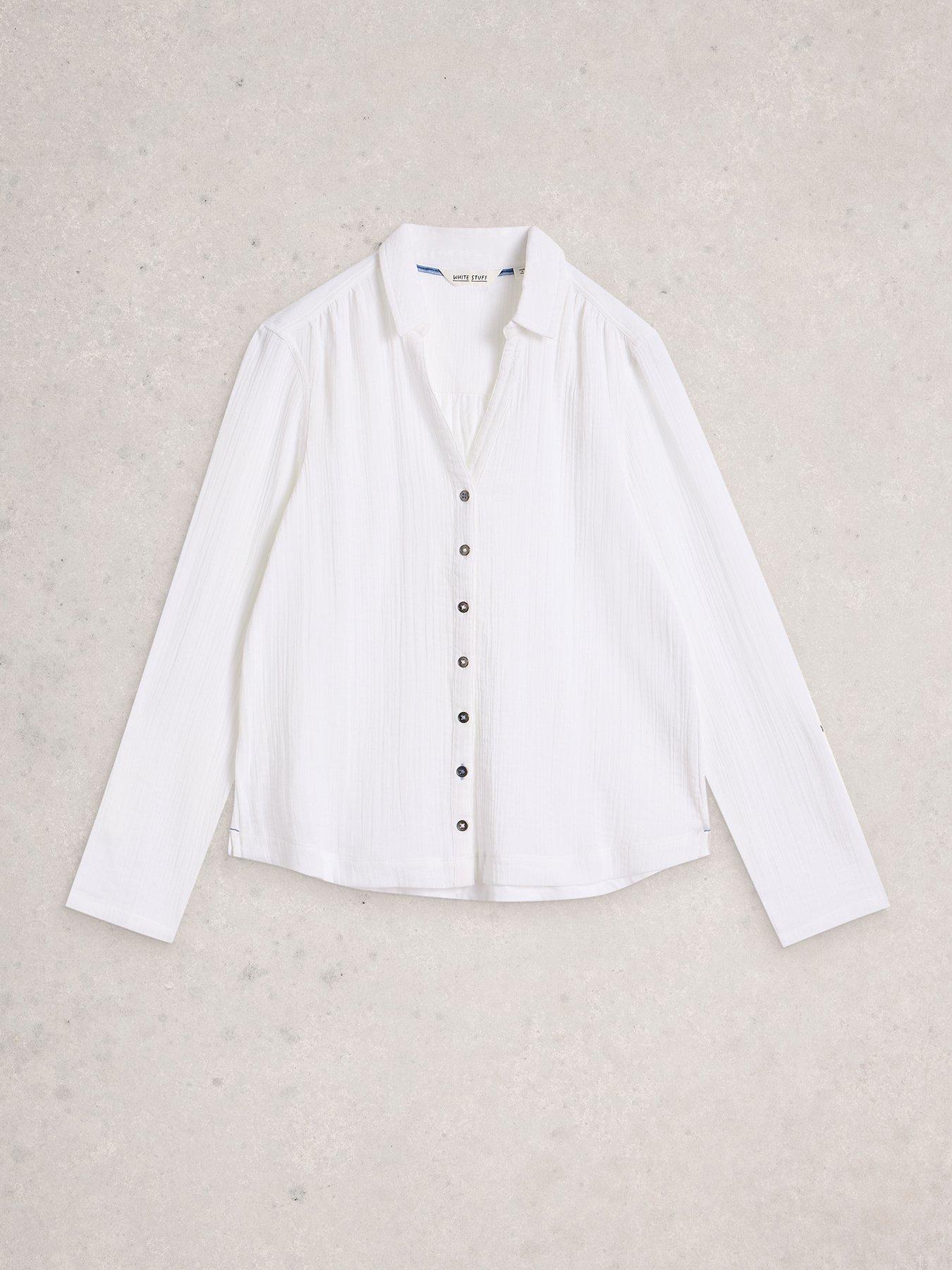  image of white-stuff-annie-double-cloth-shirt-white