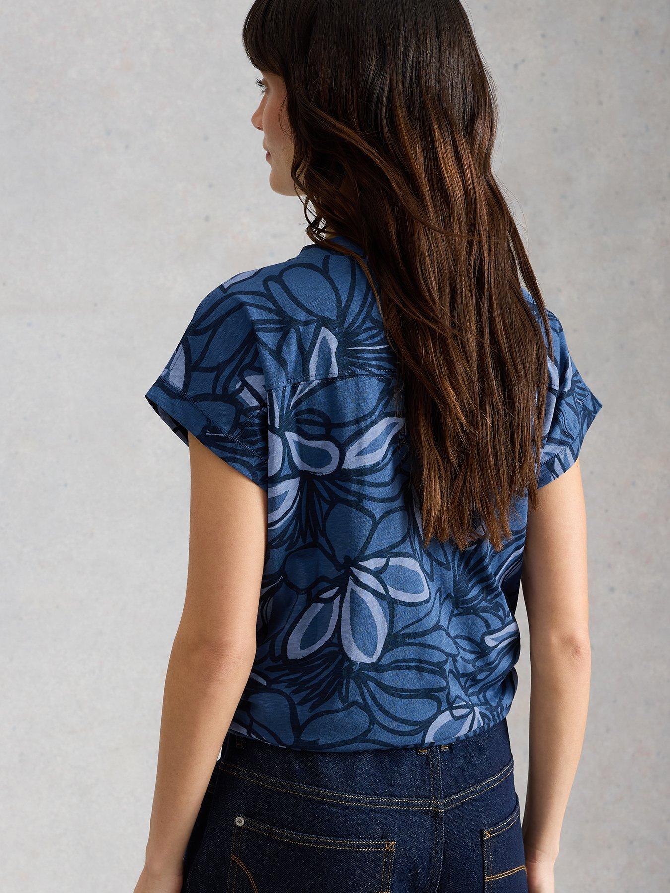  image of white-stuff-neve-v-neck-t-shirt-blue