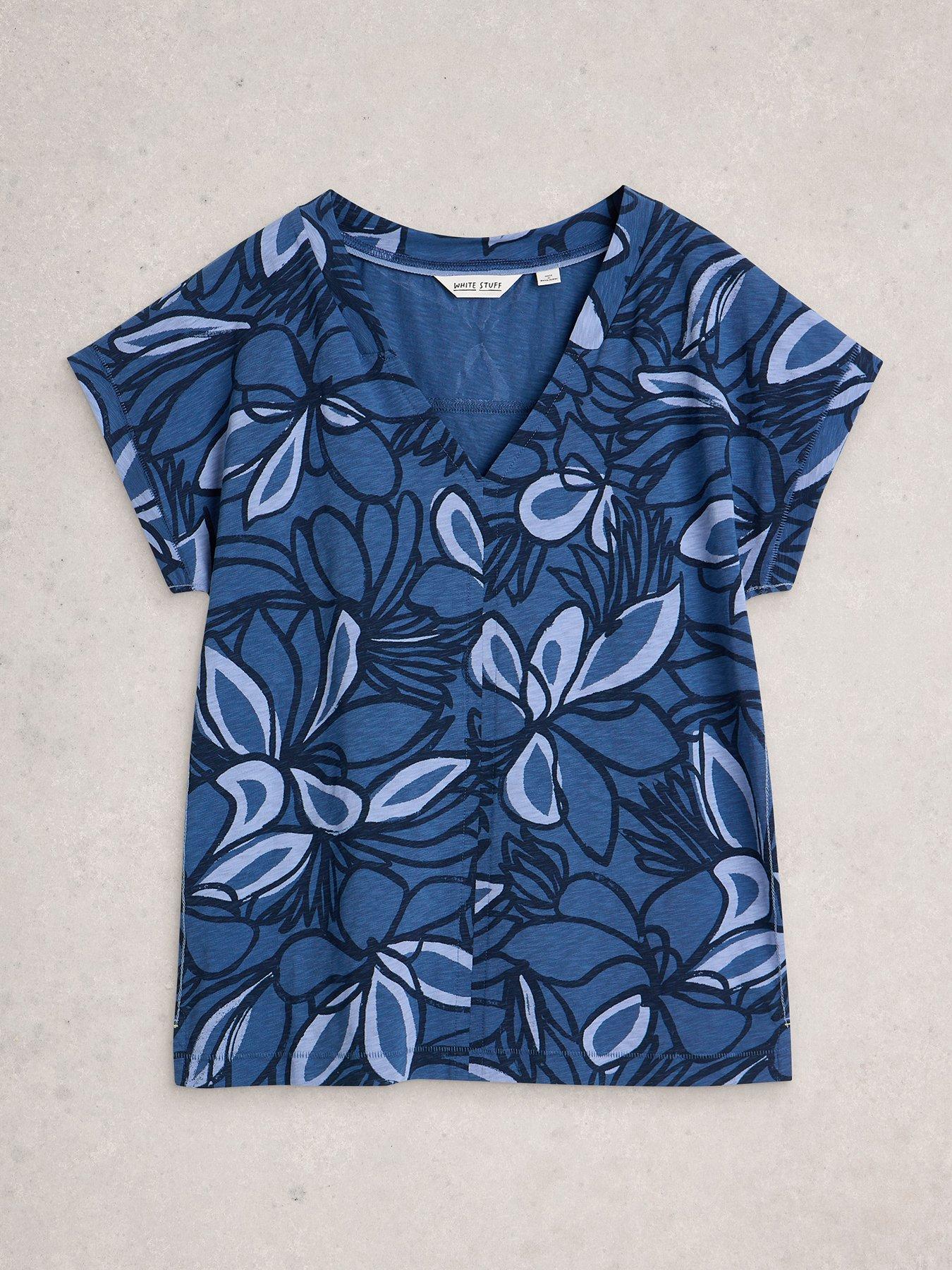  image of white-stuff-neve-v-neck-t-shirt-blue