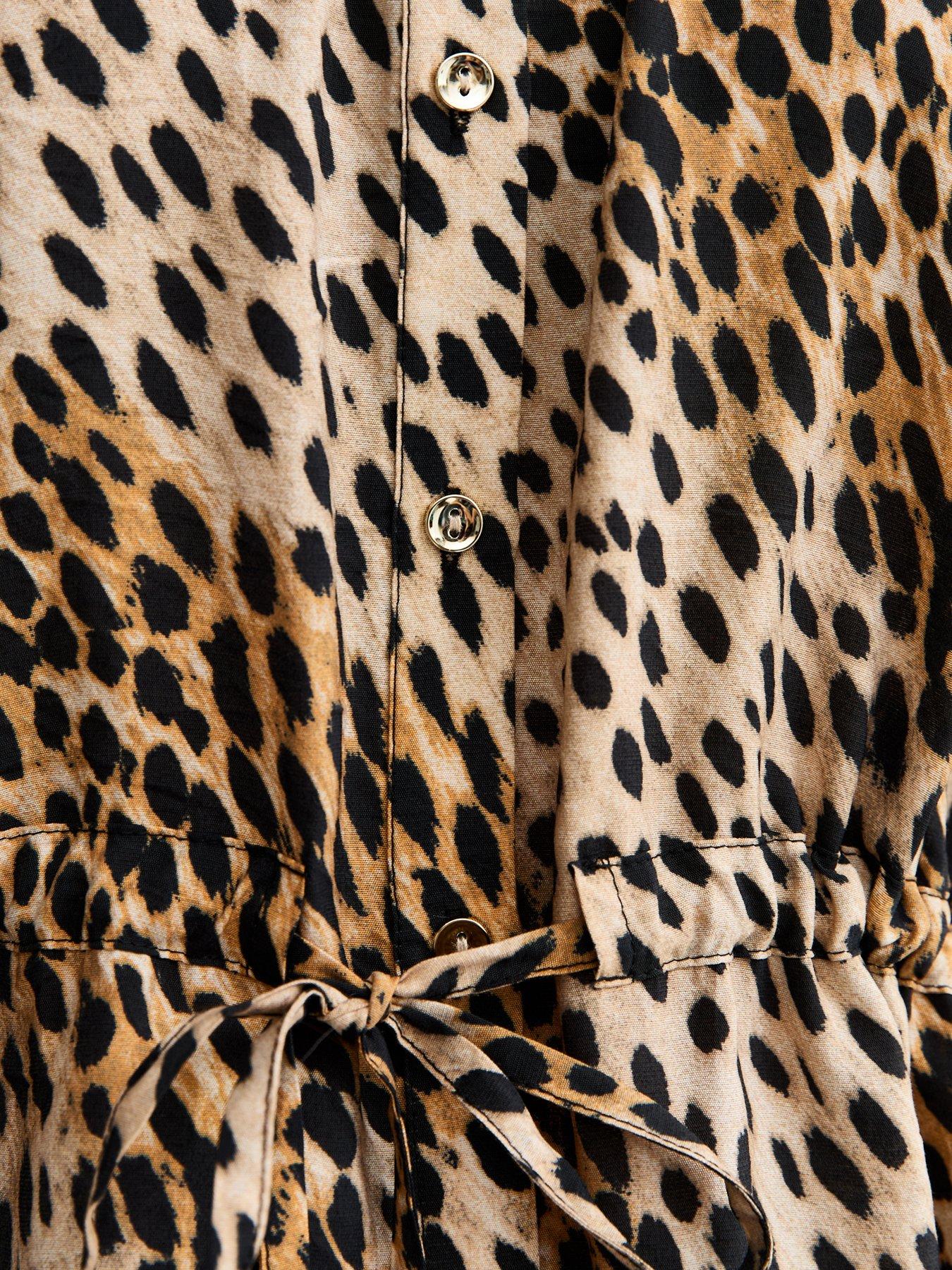 Image 5 of 5 of New Look Brown Animal Print Drawstring Shirt