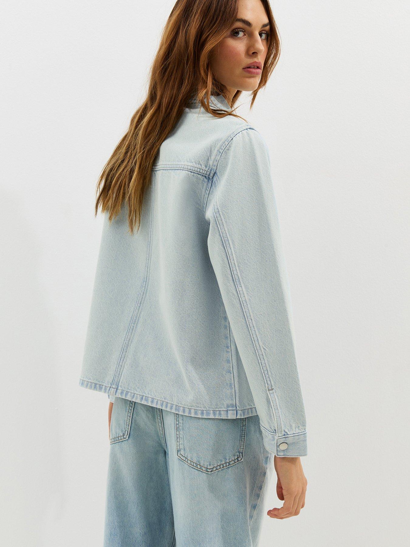  image of new-look-faded-denim-shacket-light-blue