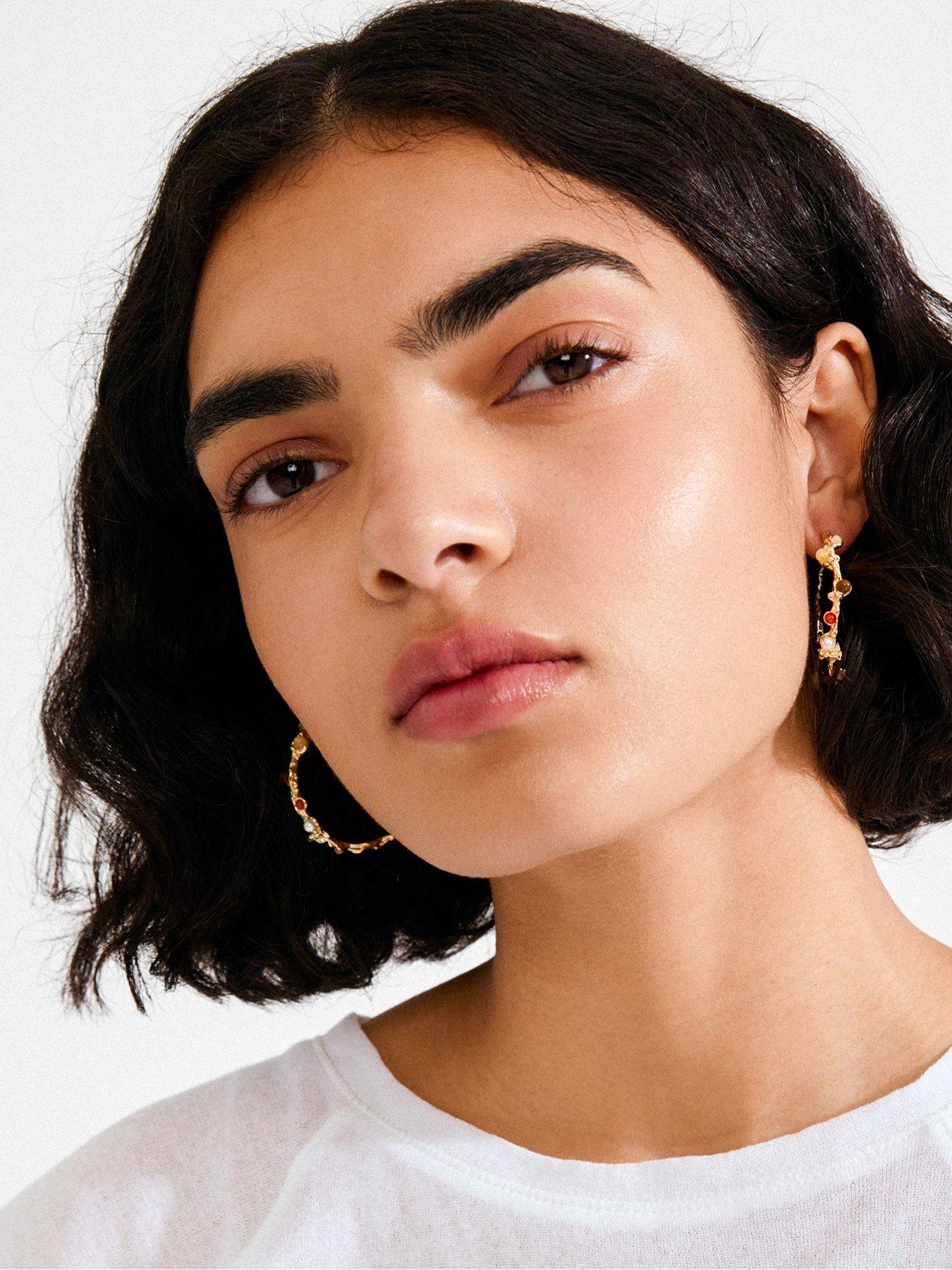 Image 2 of 4 of Pilgrim IRIS hoop earrings gold-plated