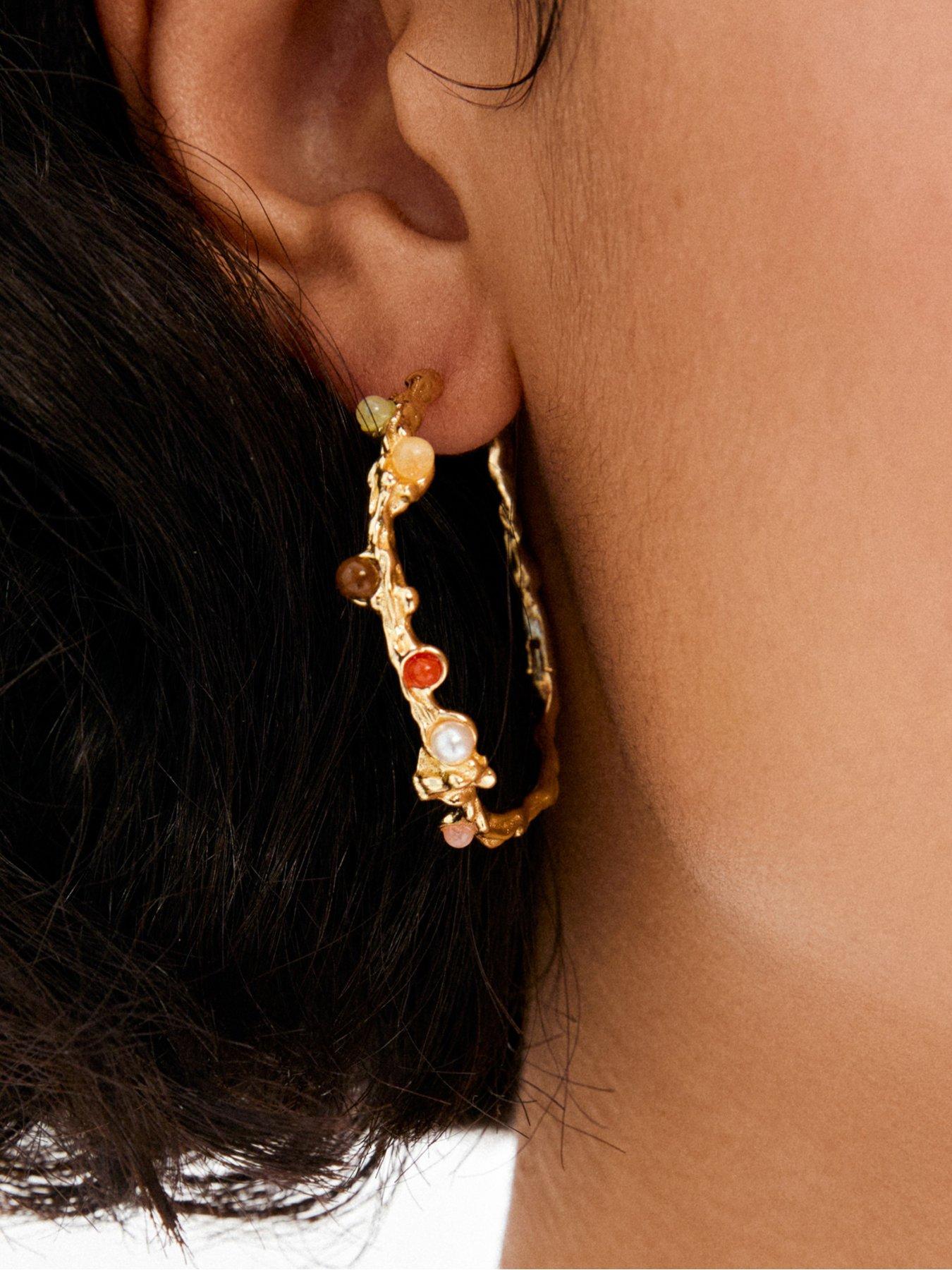 Image 3 of 4 of Pilgrim IRIS hoop earrings gold-plated